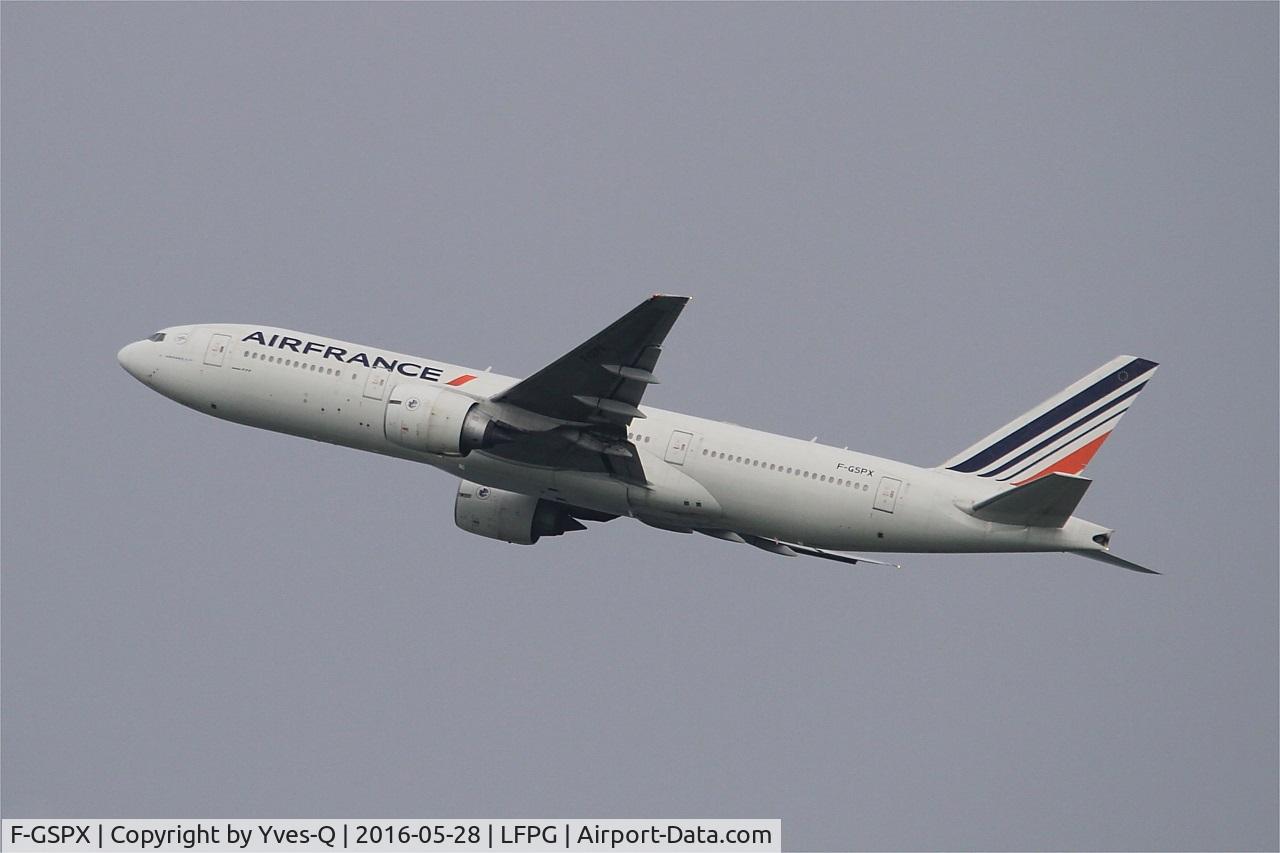 F-GSPX, 2002 Boeing 777-228/ER C/N 32698, Boeing 777-228 (ER), Take off rwy 08L, Roissy Charles De Gaulle airport (LFPG-CDG)