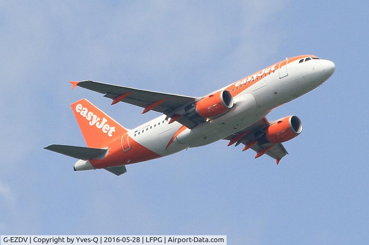 G-EZDV, 2008 Airbus A319-111 C/N 3742, Airbus A319-111, Take off rwy 06R, Roissy Charles De Gaulle airport (LFPG-CDG)