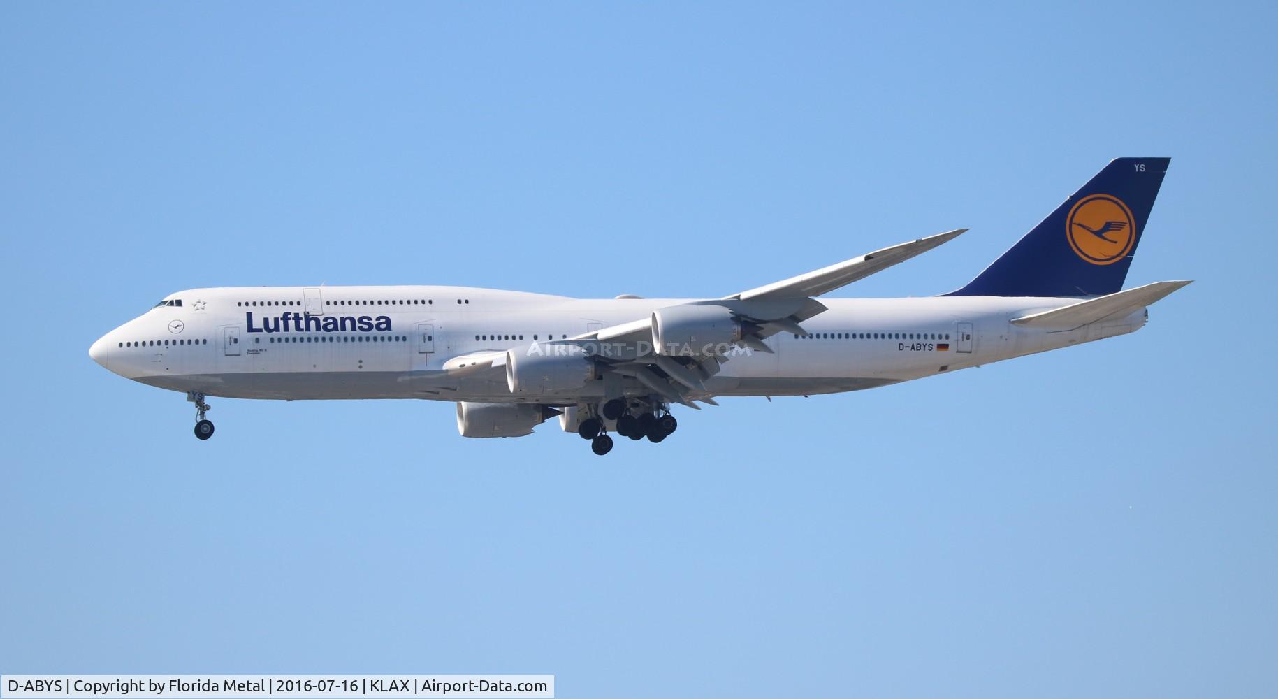 D-ABYS, 2015 Boeing 747-830 C/N 37843, LAX 2016