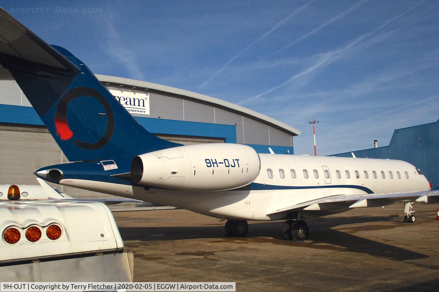 9H-OJT, 2015 Bombardier BD-700-1A10 Global 6000 C/N 9688, At Luton