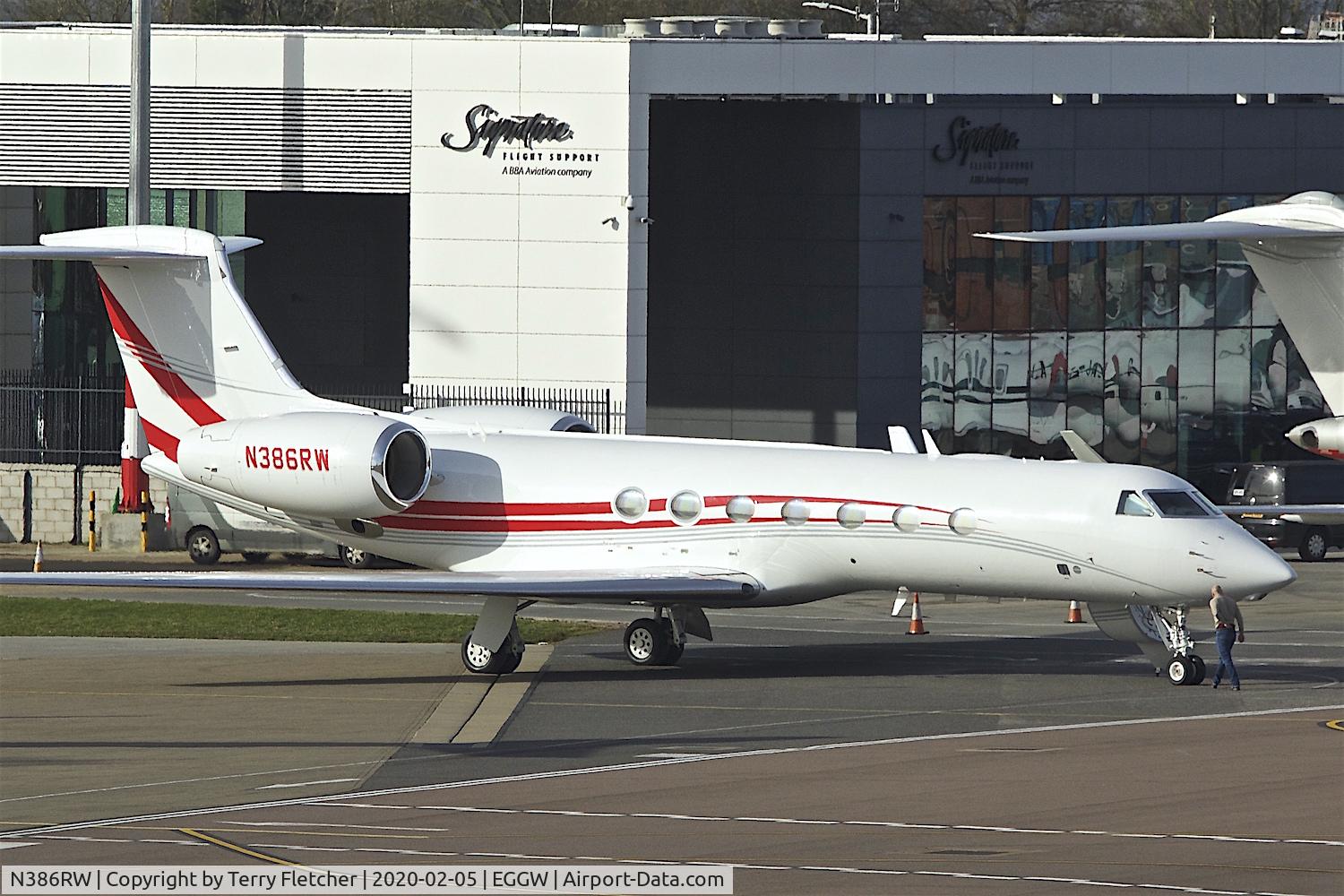 N386RW, 2012 Gulfstream Aerospace GV-SP (G550) C/N 5370, At Luton