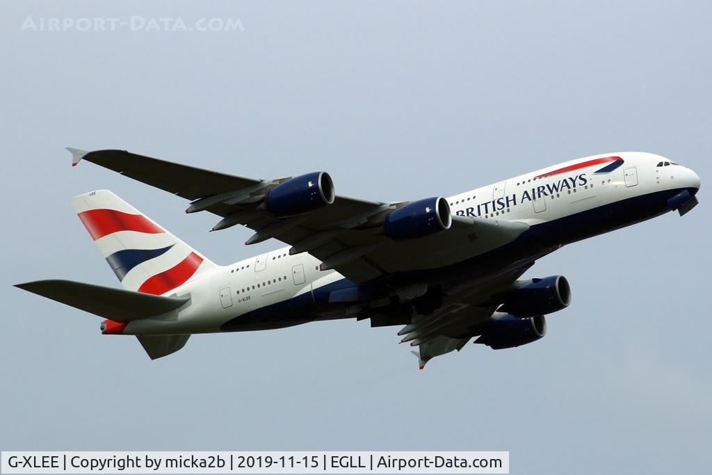 G-XLEE, 2013 Airbus A380-841 C/N 148, Take off