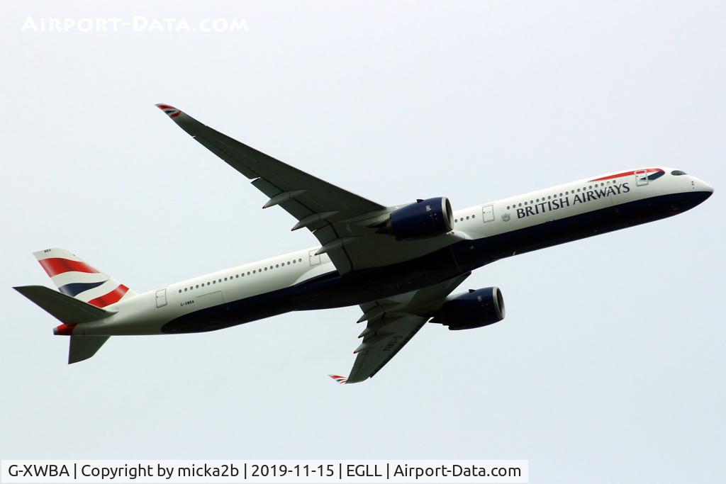 G-XWBA, 2019 Airbus A350-1041 C/N 326, Take off