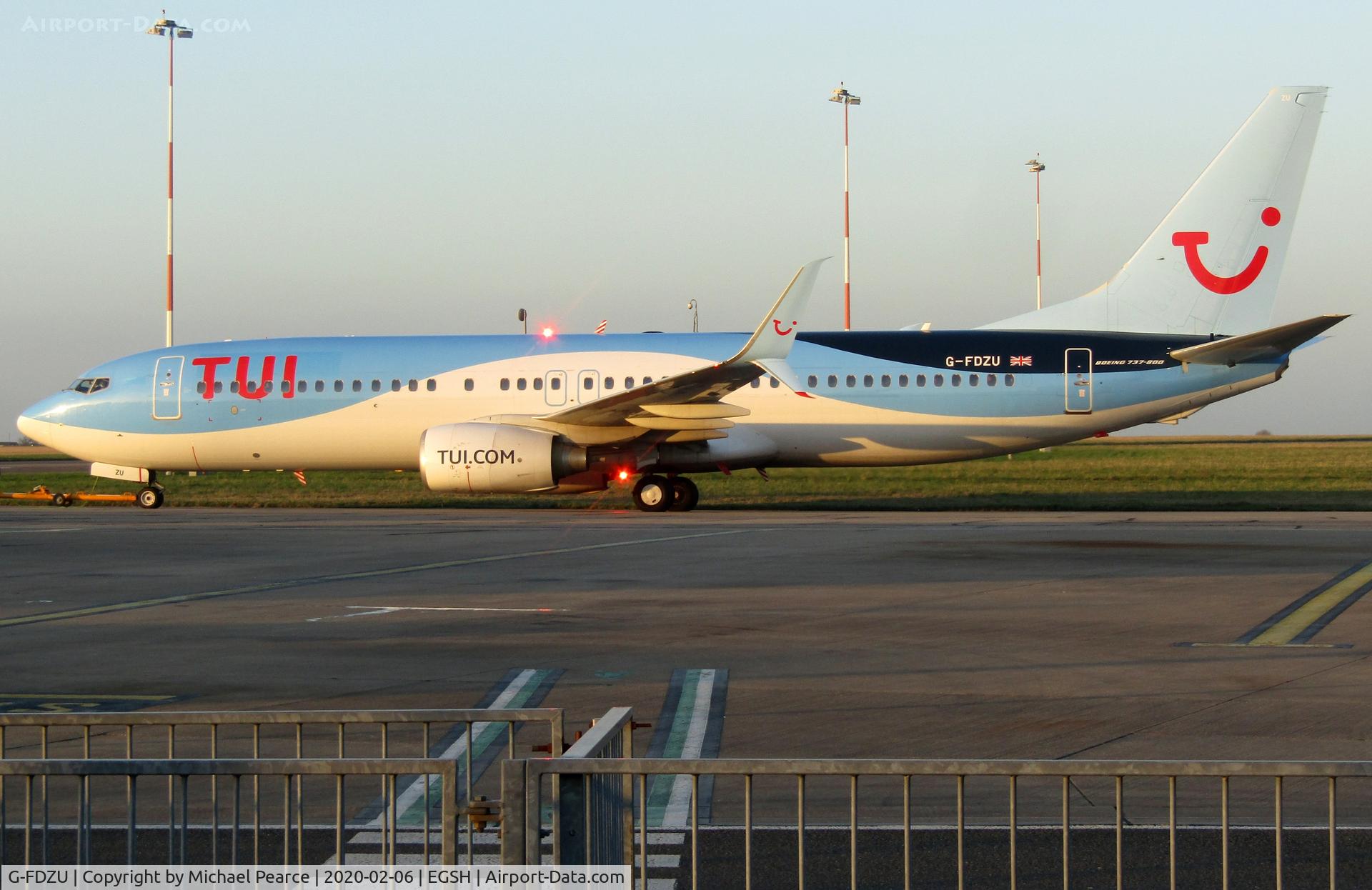 G-FDZU, 2011 Boeing 737-8K5 C/N 37253, Pushing back from Stand 4 for departure to Tenerife (TFS).