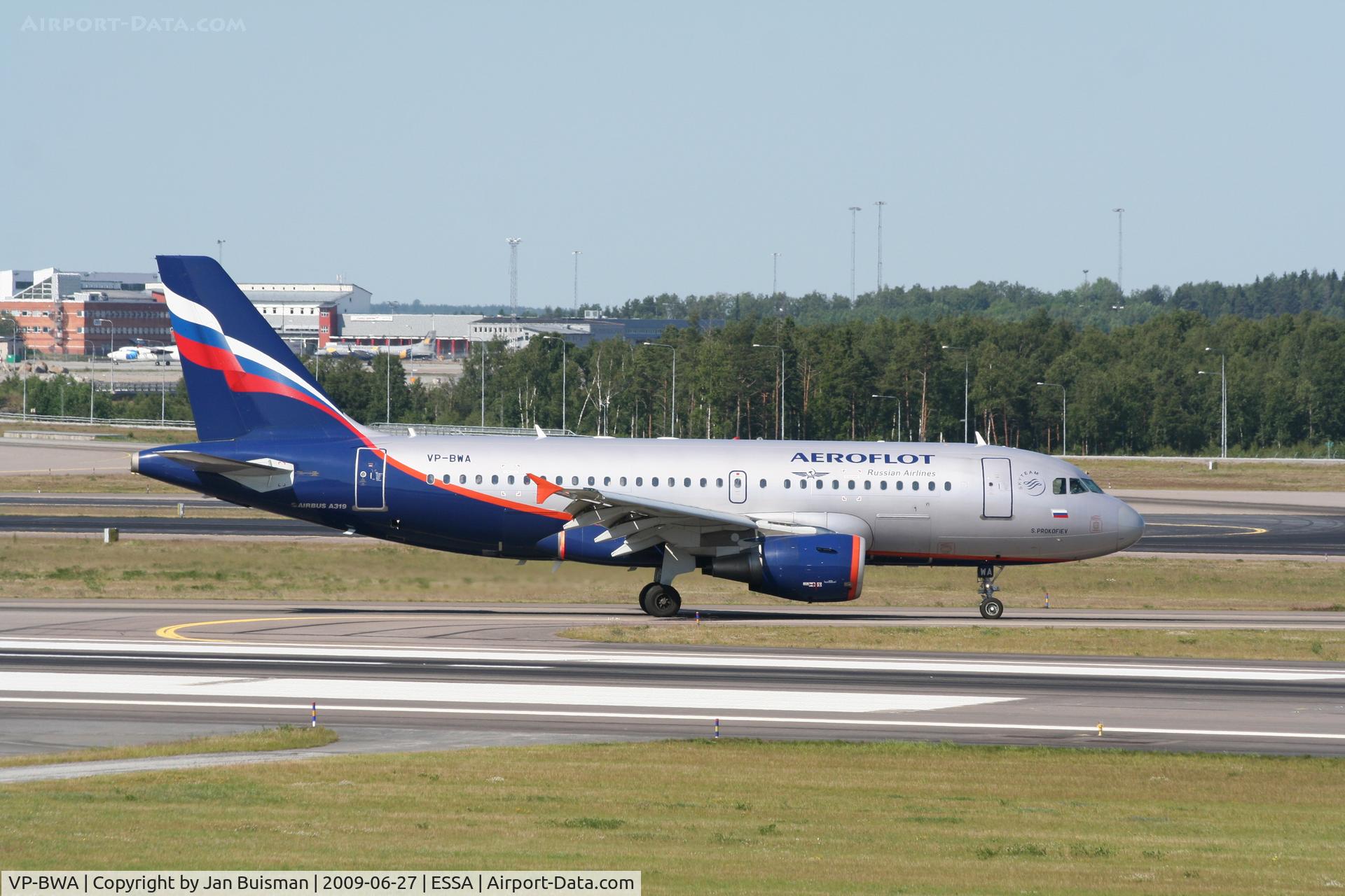 VP-BWA, 2003 Airbus A319-111 C/N 2052, Aeroflot