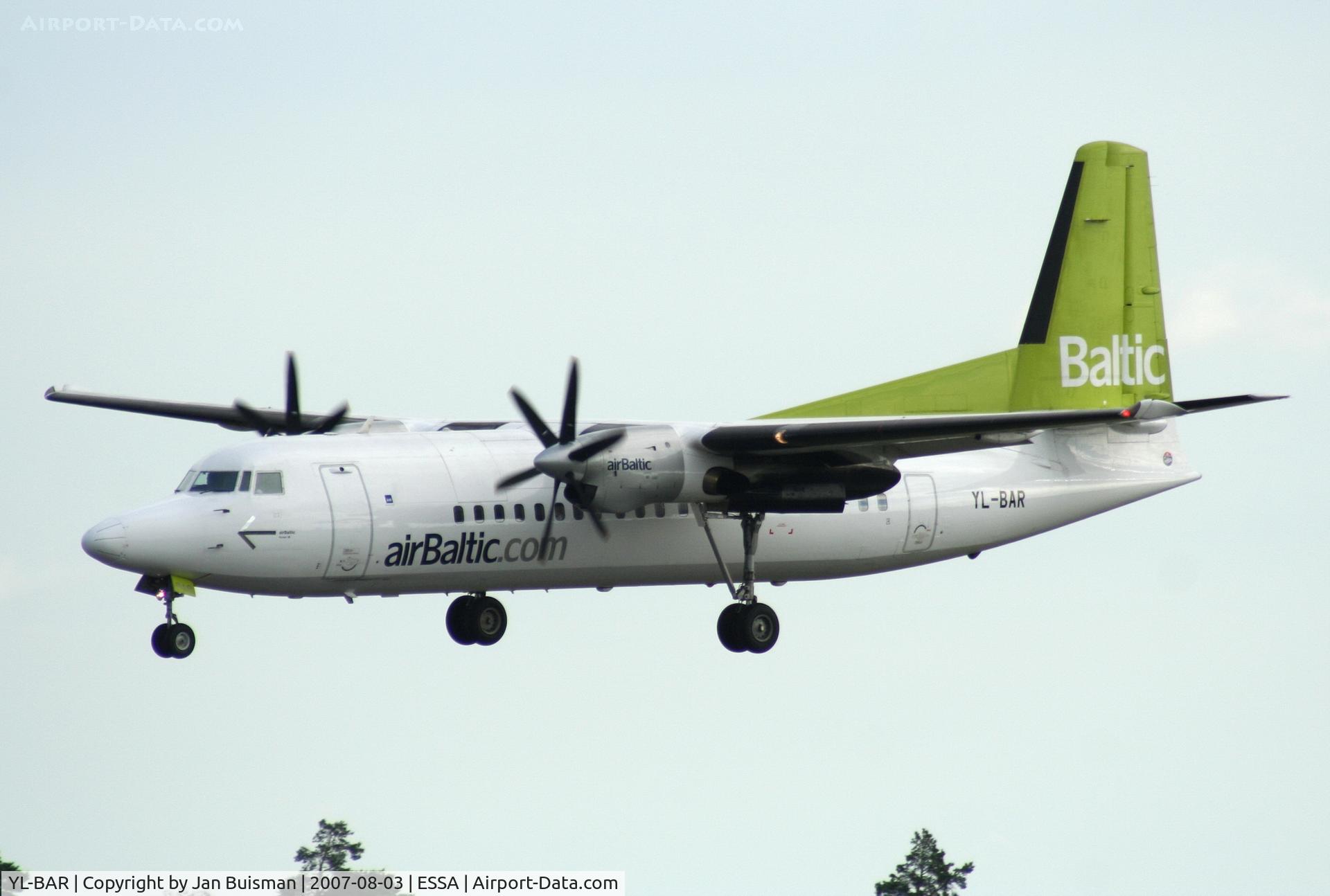 YL-BAR, 1989 Fokker 50 C/N 20149, Air Baltic