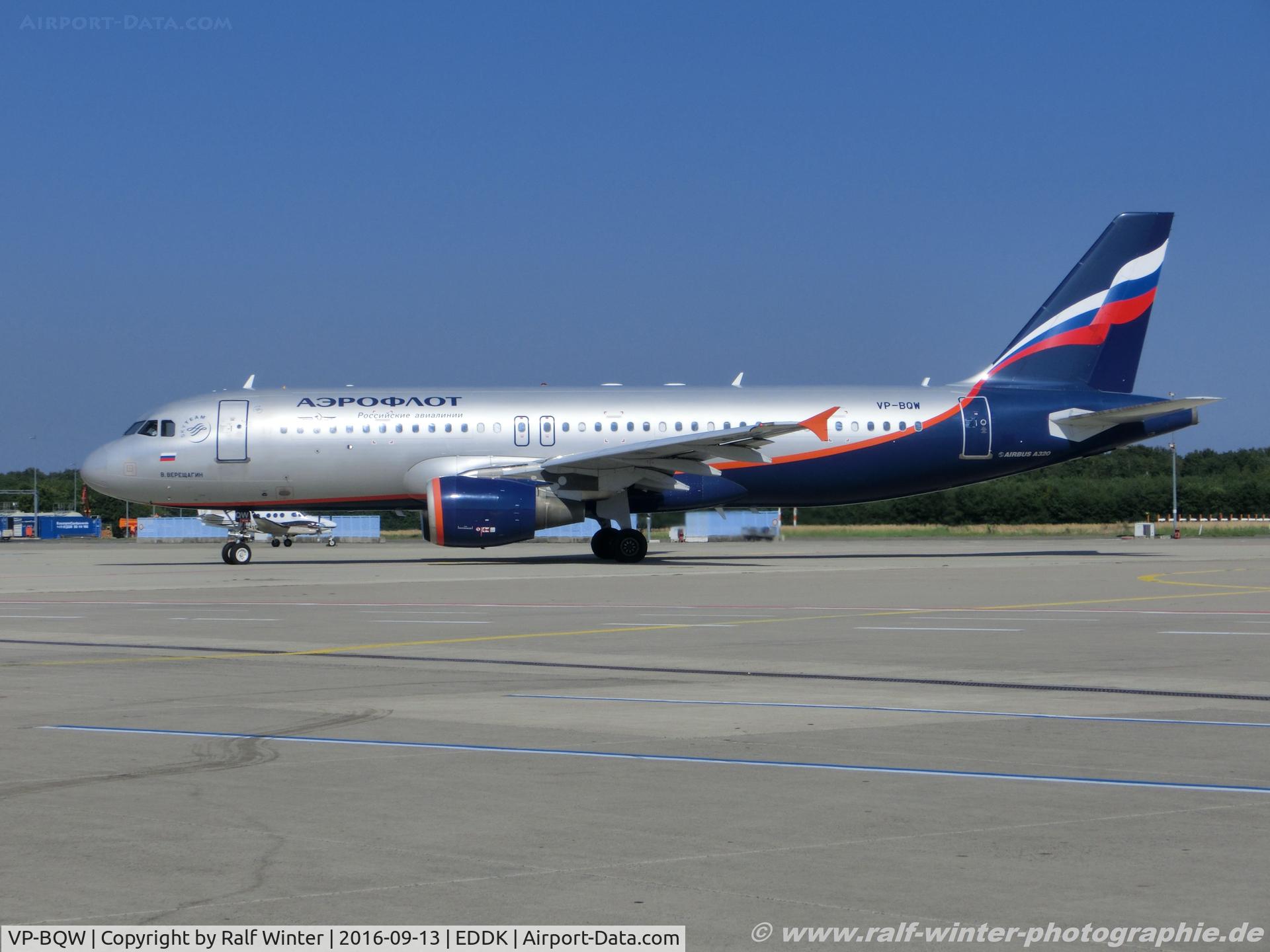 VP-BQW, 2006 Airbus A320-214 C/N 2947, Airbus A320-214 - SU AFL Aeroflot 'V. Vereshchagin  ?. ?????????' - 2947 - VP-BQW - 13.09.2016 - CGN