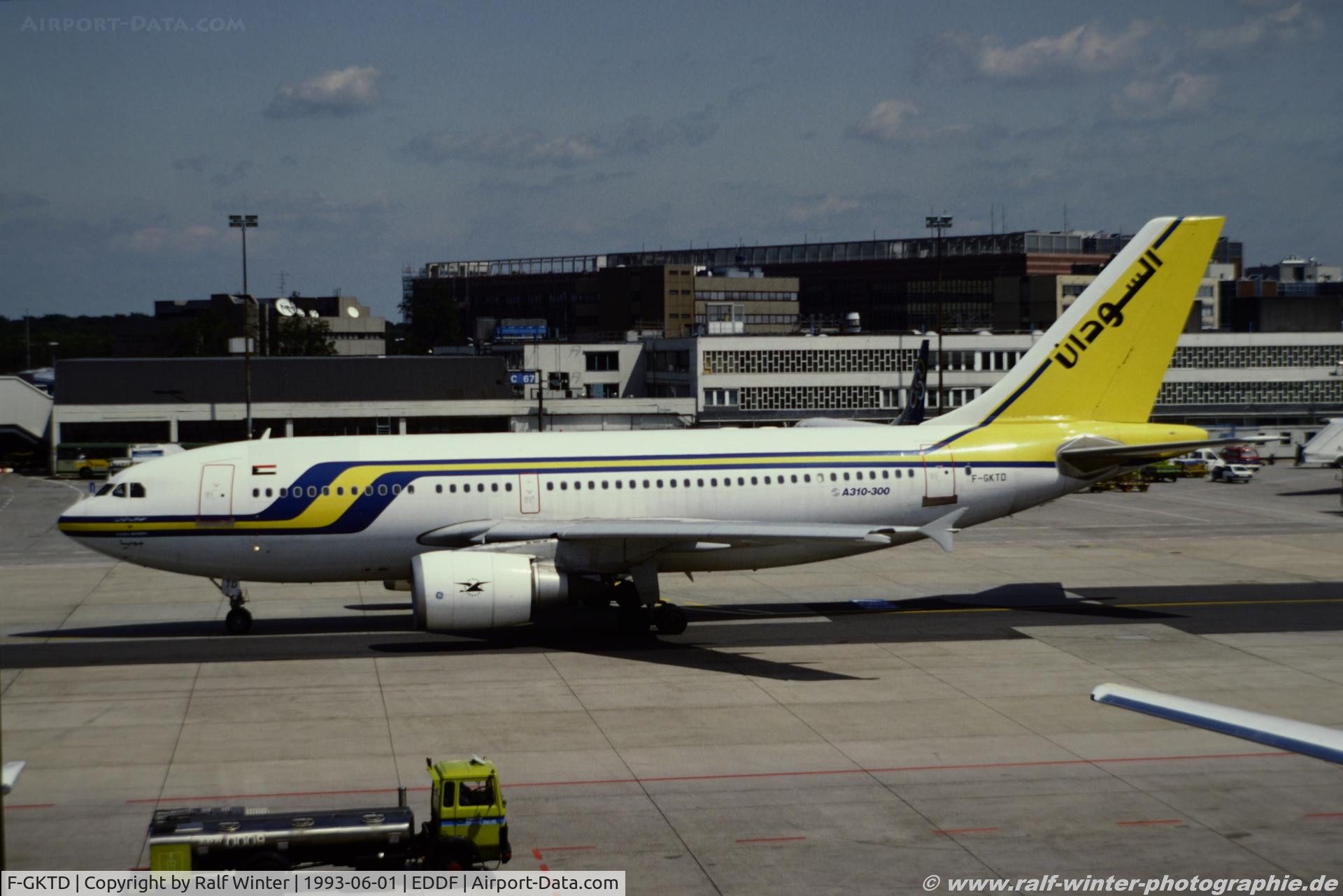 F-GKTD, 1990 Airbus A310-304 C/N 552, Airbus A310-304F - SD SUD Sudan Airways - 552 - F-GKTD - 06.1993 - FRA