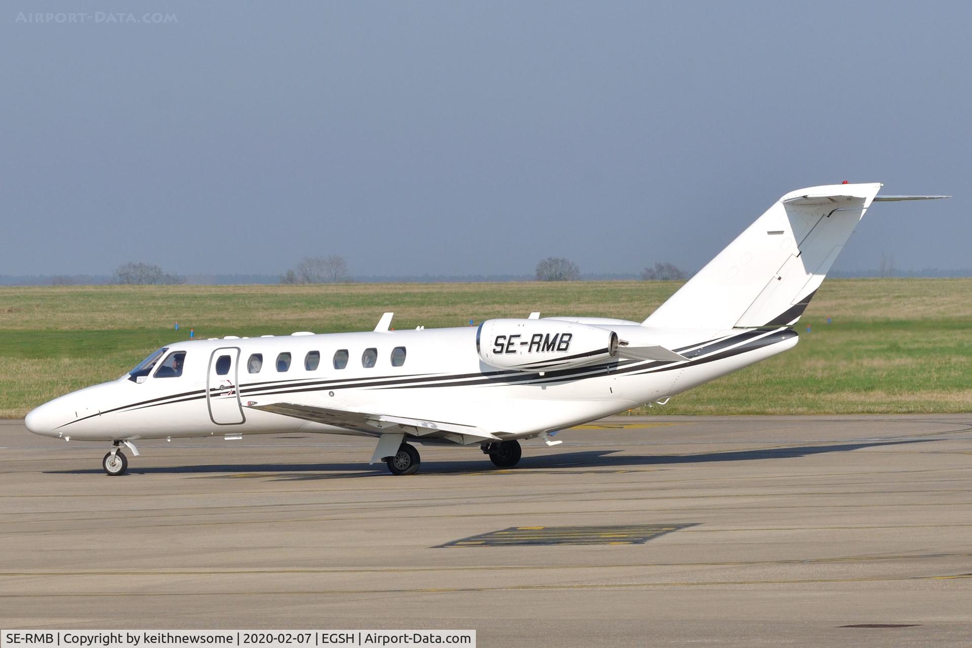 SE-RMB, 2006 Cessna 525B CitationJet CJ3 C/N 525B-0119, Arriving at Norwich from Amsterdam.