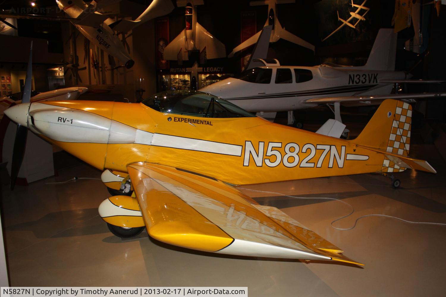 N5827N, 1955 Vans RV-1 C/N 171, 1955 Vans RV-1, c/n: 171