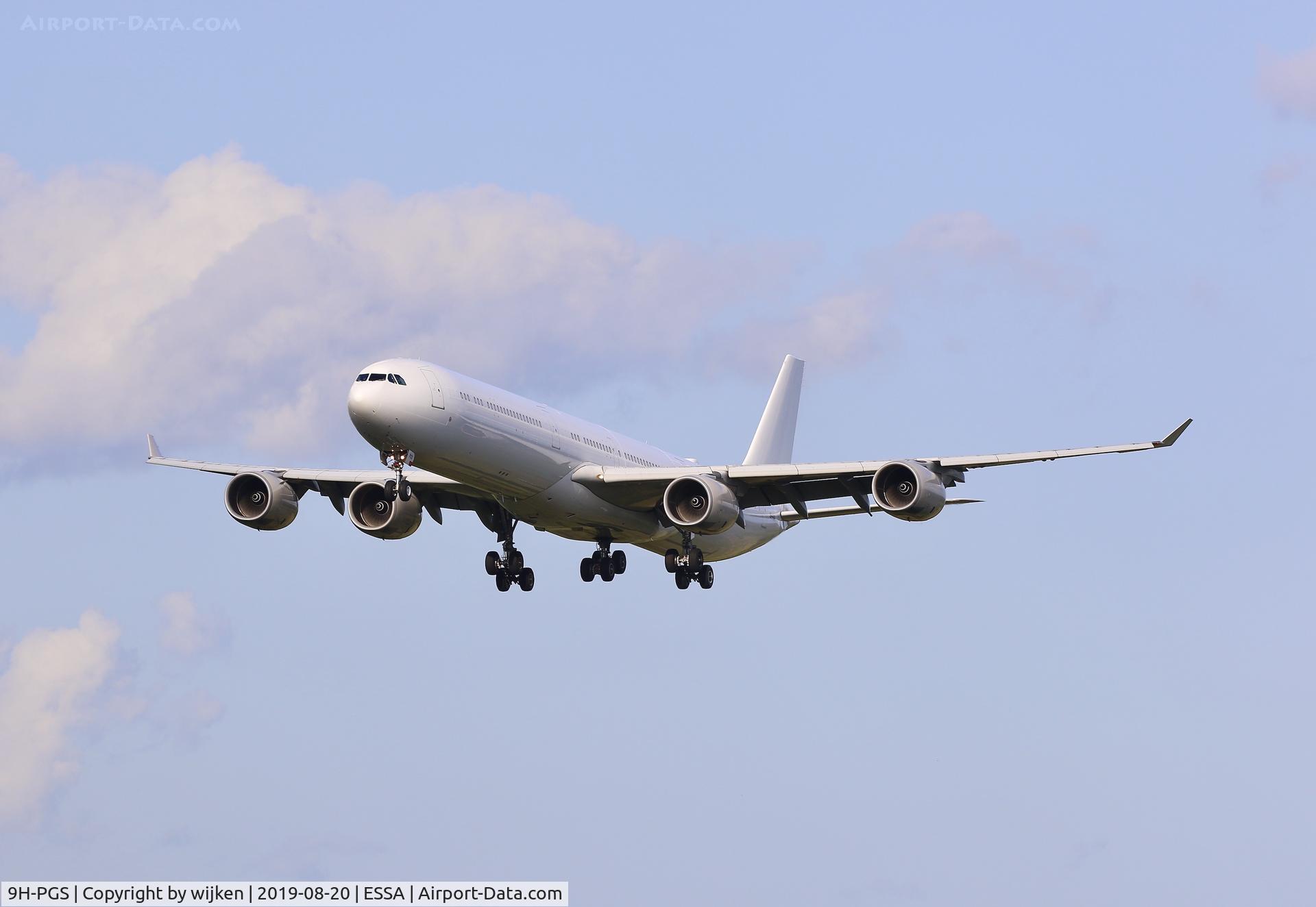 9H-PGS, 2009 Airbus A340-642X C/N 1030, RWY 26