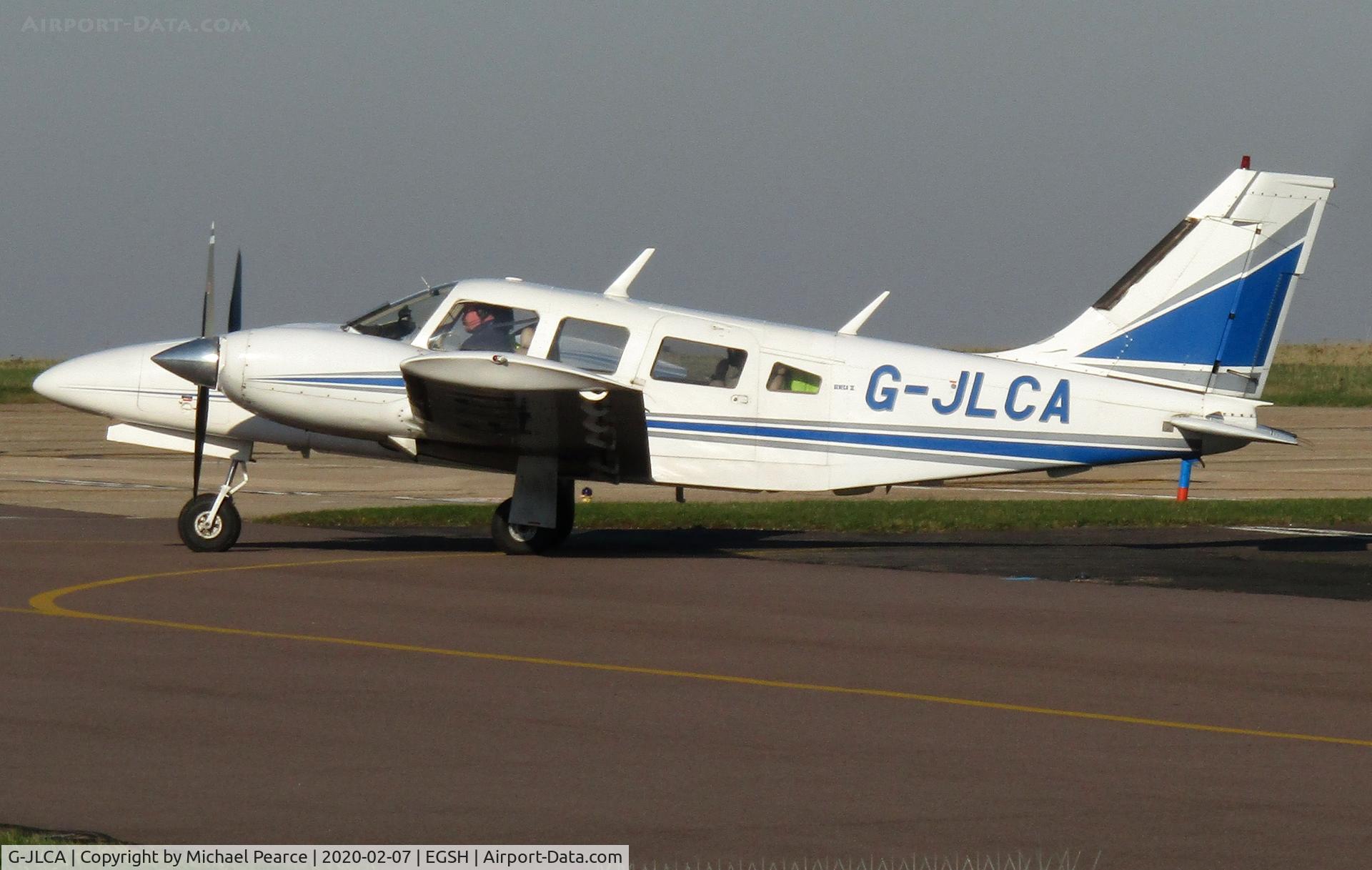 G-JLCA, 1978 Piper PA-34-200T Seneca II C/N 34-7870428, Departing the Western Apron for a visit to Northampton/Sywell (ORM).