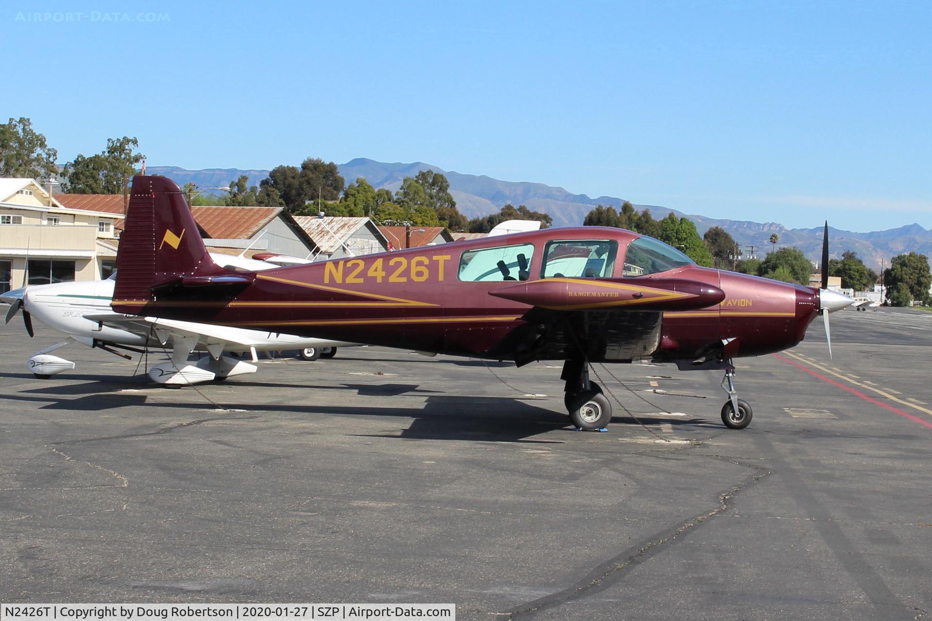 N2426T, 1962 Navion Rangemaster G C/N NAV-4-2426, 1962 Navion RANGEMASTER G, Continental O-470 230 Hp