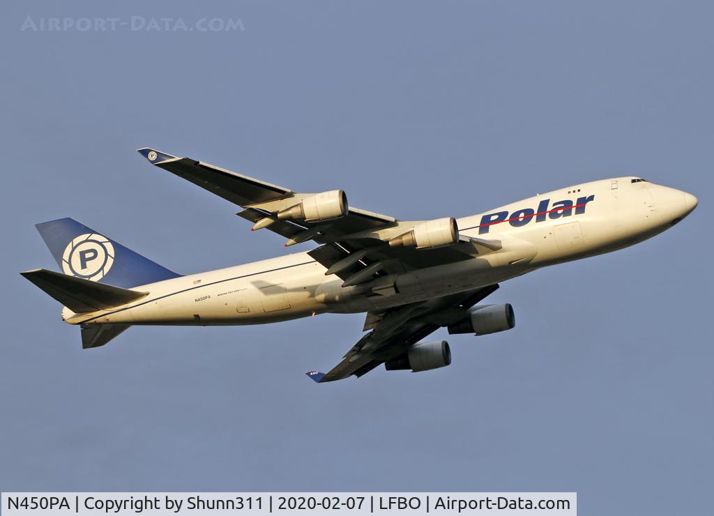 N450PA, 2000 Boeing 747-46NF C/N 30808, Climbing after take off from rwy 14L