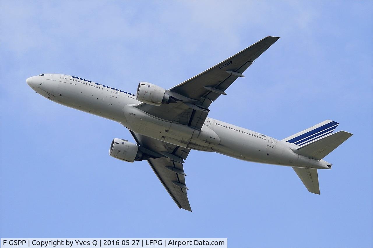 F-GSPP, 2001 Boeing 777-228/ER C/N 30615, Boeing 777-228 (ER), Take off rwy 27L, Paris-Roissy Charles De Gaulle airport (LFPG-CDG)