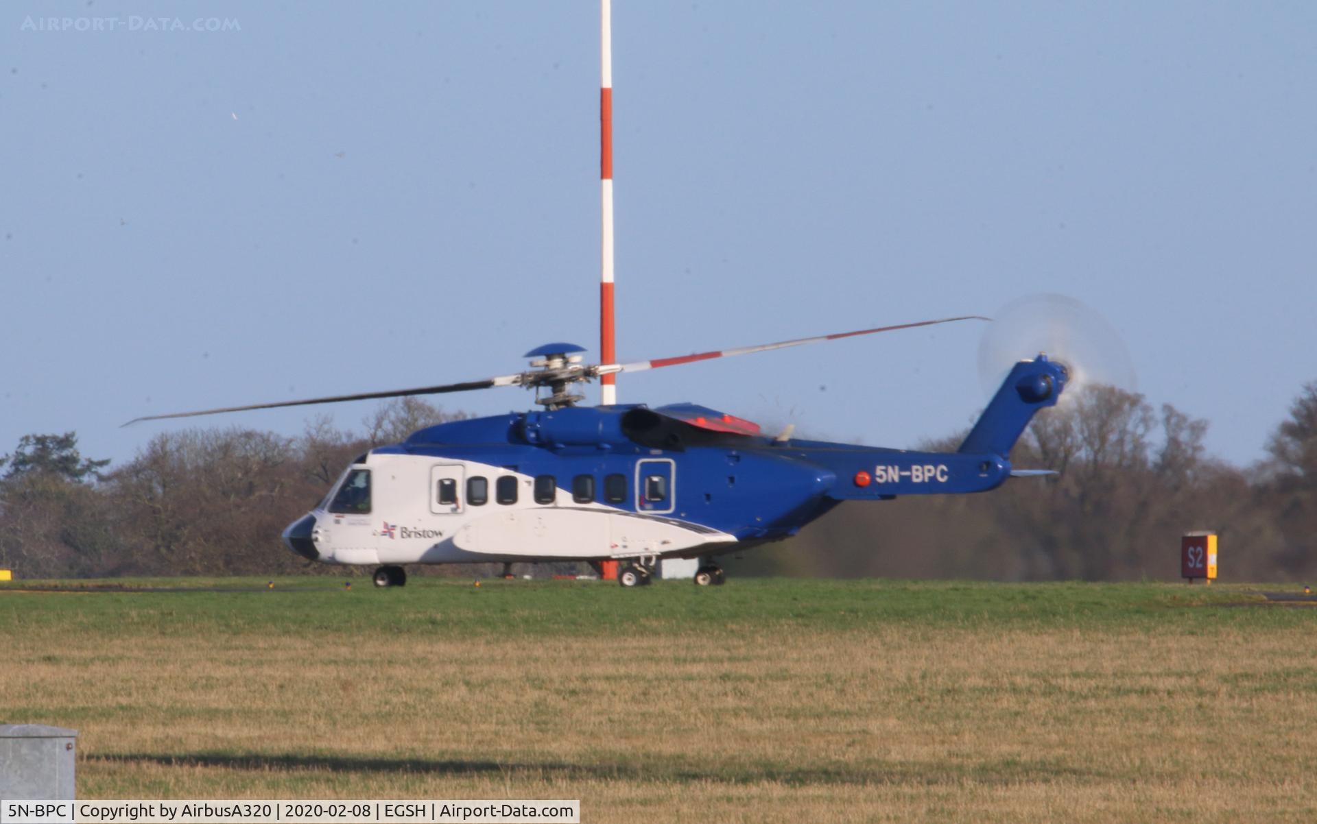 5N-BPC, 2013 Sikorsky S-92A C/N 920212, Passing through Norwich returing from Nigeria, where she been operating for a while