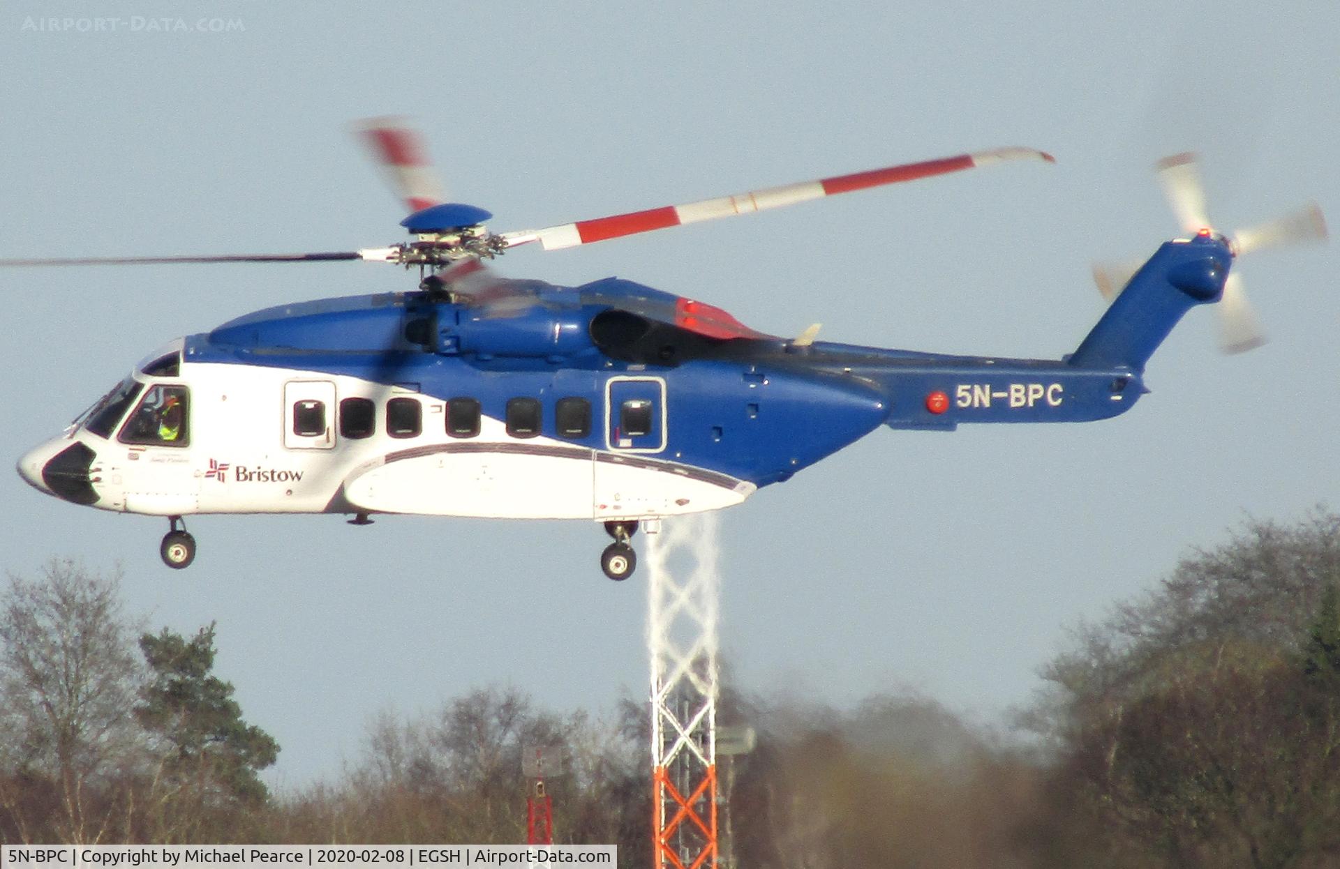 5N-BPC, 2013 Sikorsky S-92A C/N 920212, Departing to Aberdeen (ABZ) following refuel, whilst on transfer from Nigeria. Named 