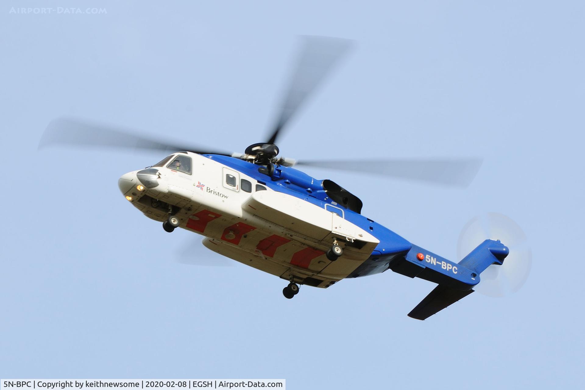 5N-BPC, 2013 Sikorsky S-92A C/N 920212, Arriving at Norwich from Perpignan.