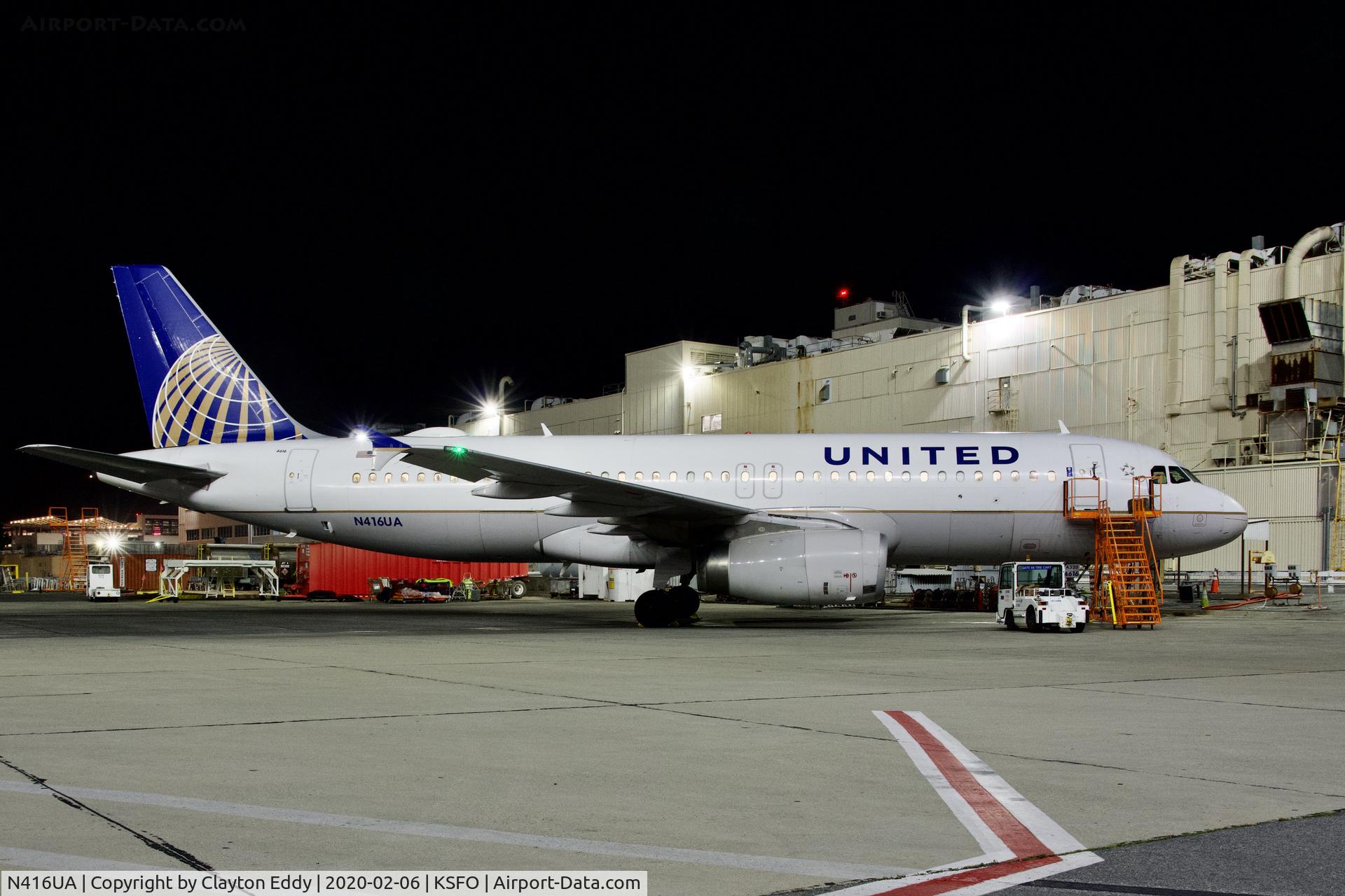 N416UA, 1994 Airbus A320-232 C/N 479, SFO 2020.