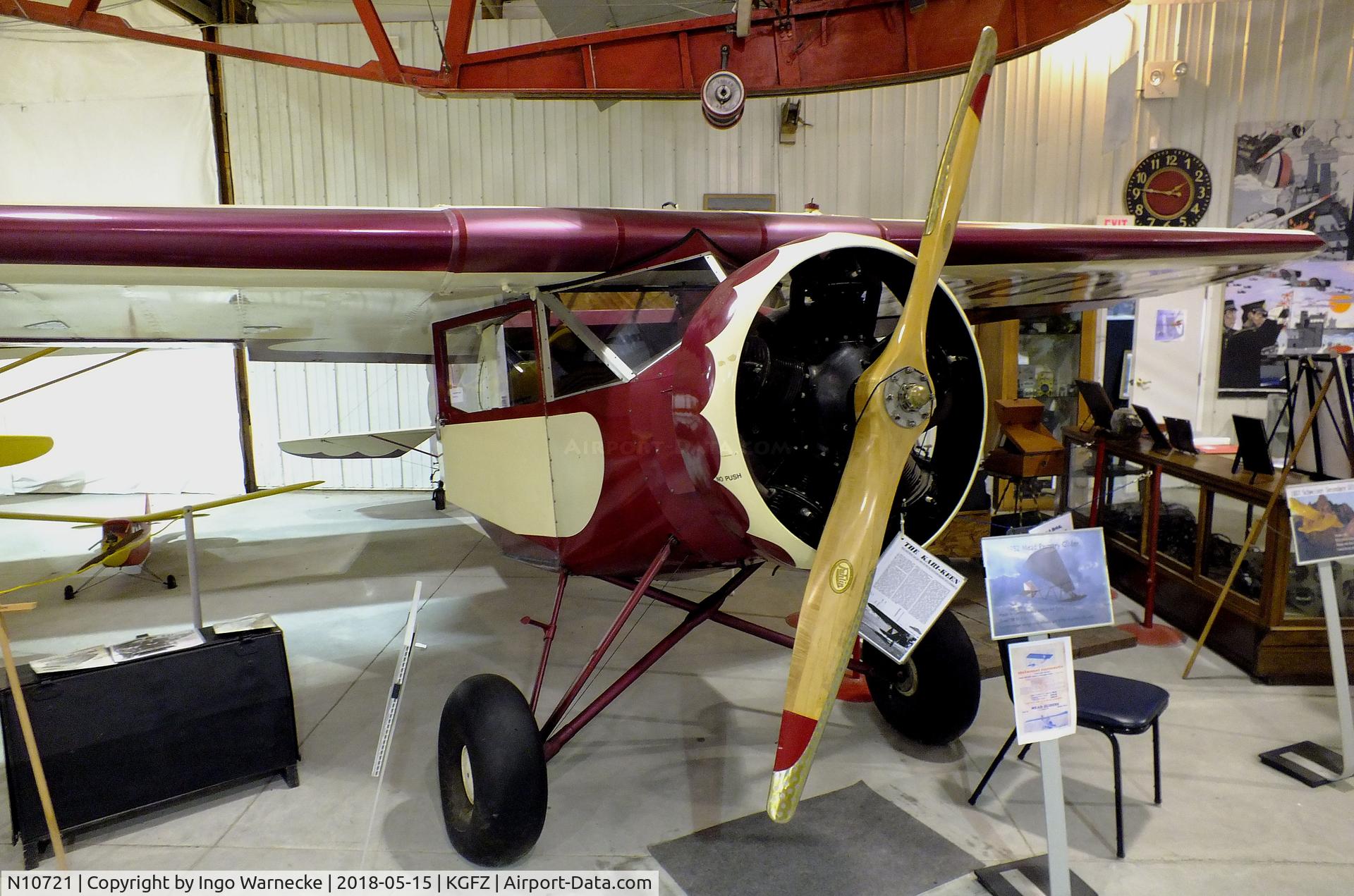 N10721, 1933 Sioux COUPE 90-B C/N 401, Sioux Kari-Keen Coupe 90-B at the Iowa Aviation Museum, Greenfield IA