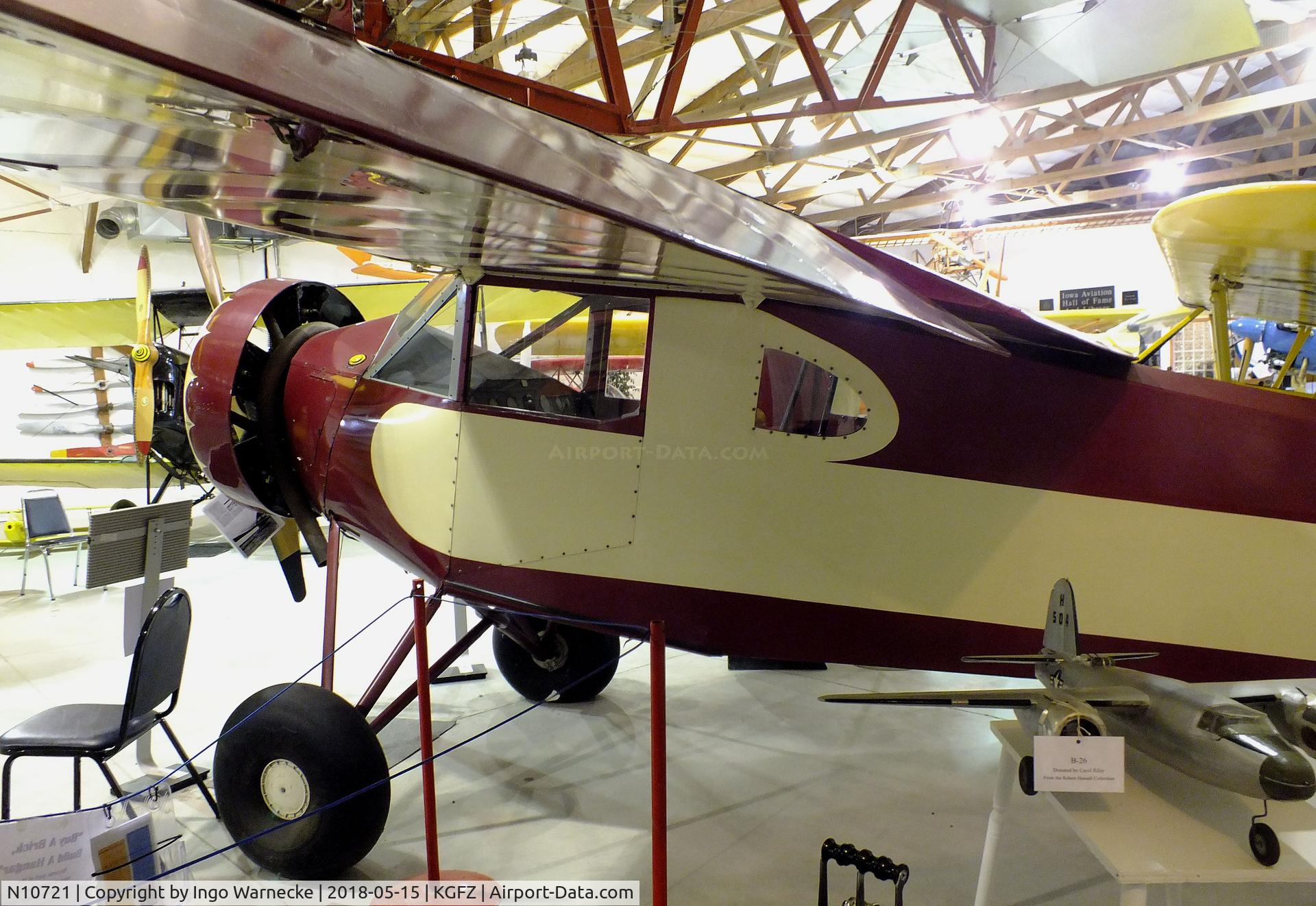 N10721, 1933 Sioux COUPE 90-B C/N 401, Sioux Kari-Keen Coupe 90-B at the Iowa Aviation Museum, Greenfield IA