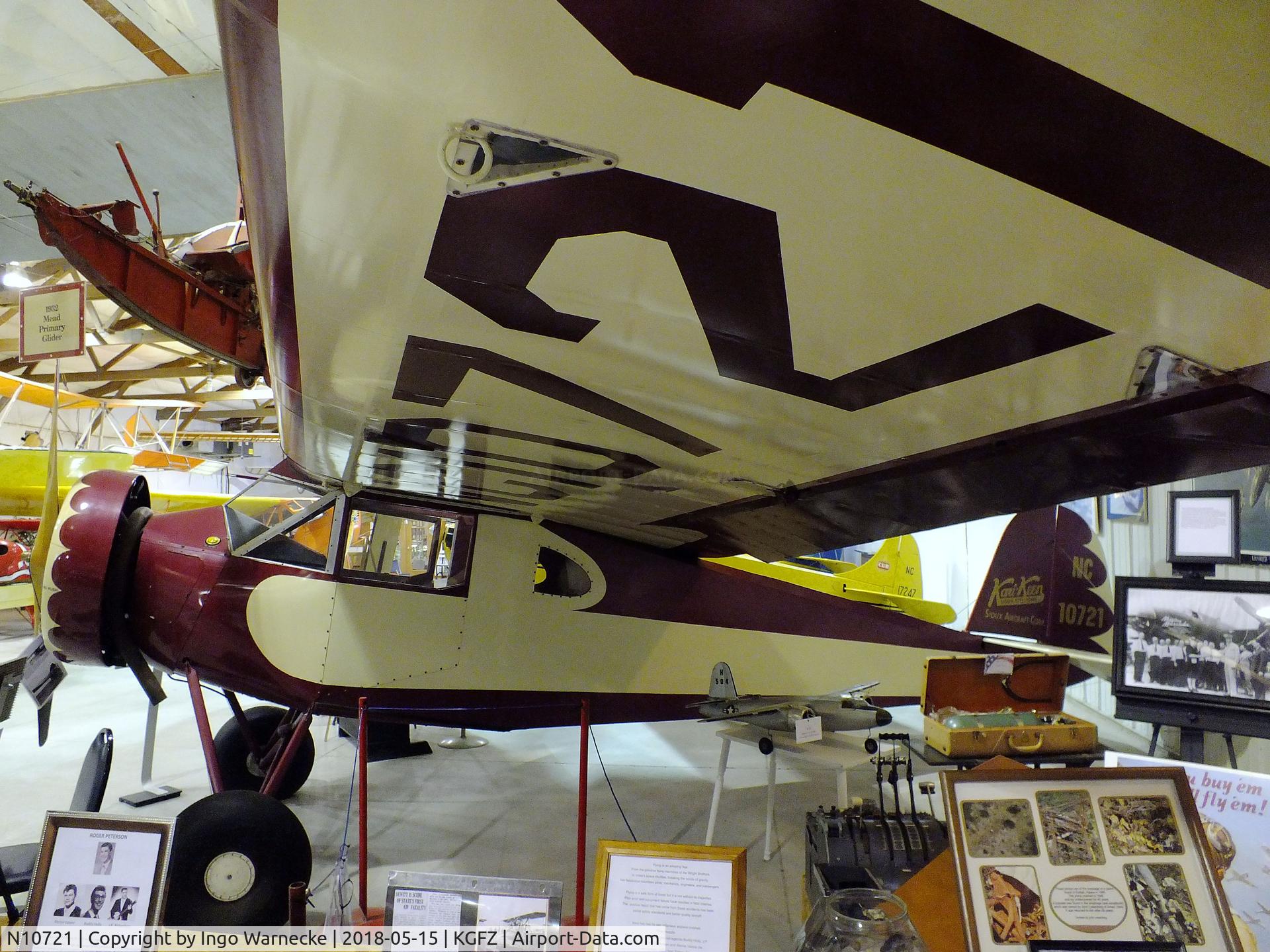 N10721, 1933 Sioux COUPE 90-B C/N 401, Sioux Kari-Keen Coupe 90-B at the Iowa Aviation Museum, Greenfield IA