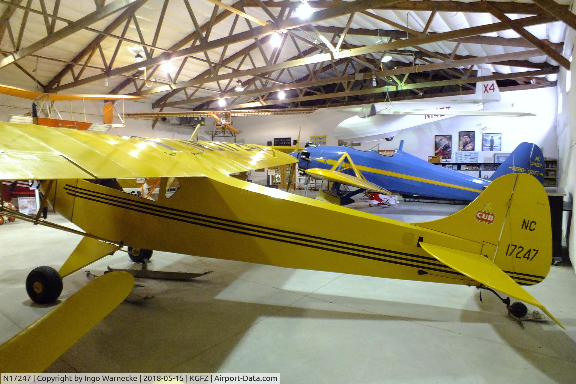 N17247, 1937 Piper J-2 C/N 913, Piper J2 Cub at the Iowa Aviation Museum, Greenfield IA