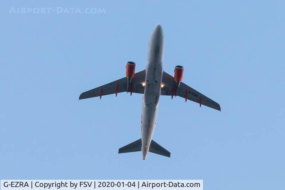 G-EZRA, 2017 Airbus A320-214 C/N 7597, G-EZRA Overhead on approach to NCL