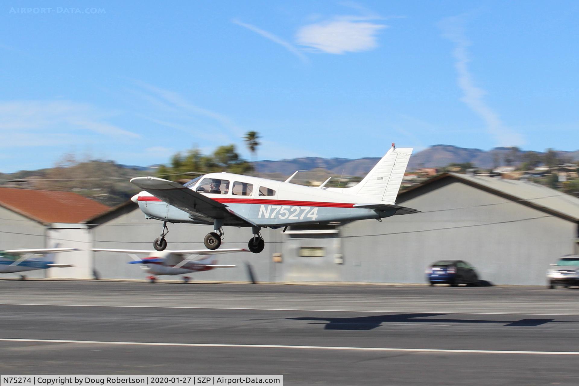 N75274, 1976 Piper PA-28-151 C/N 28-7615278, 1976 Piper PA-28-151 WARRIOR. Lycoming O-320-D3G 160 Hp upgrade, on final Rwy 22