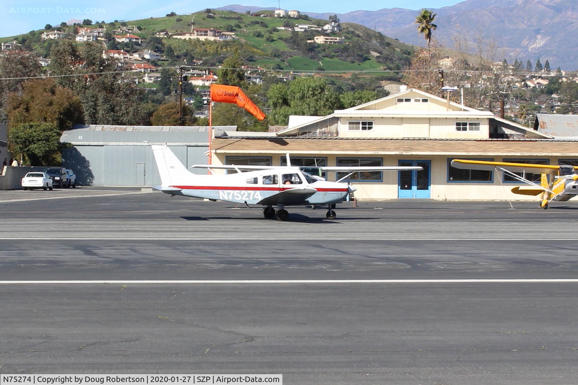 N75274, 1976 Piper PA-28-151 C/N 28-7615278, 1976 Piper PA-28-151 WARRIOR, Lycoming O-320-D3G 160 Hp upgrade, taxi to Rwy 22