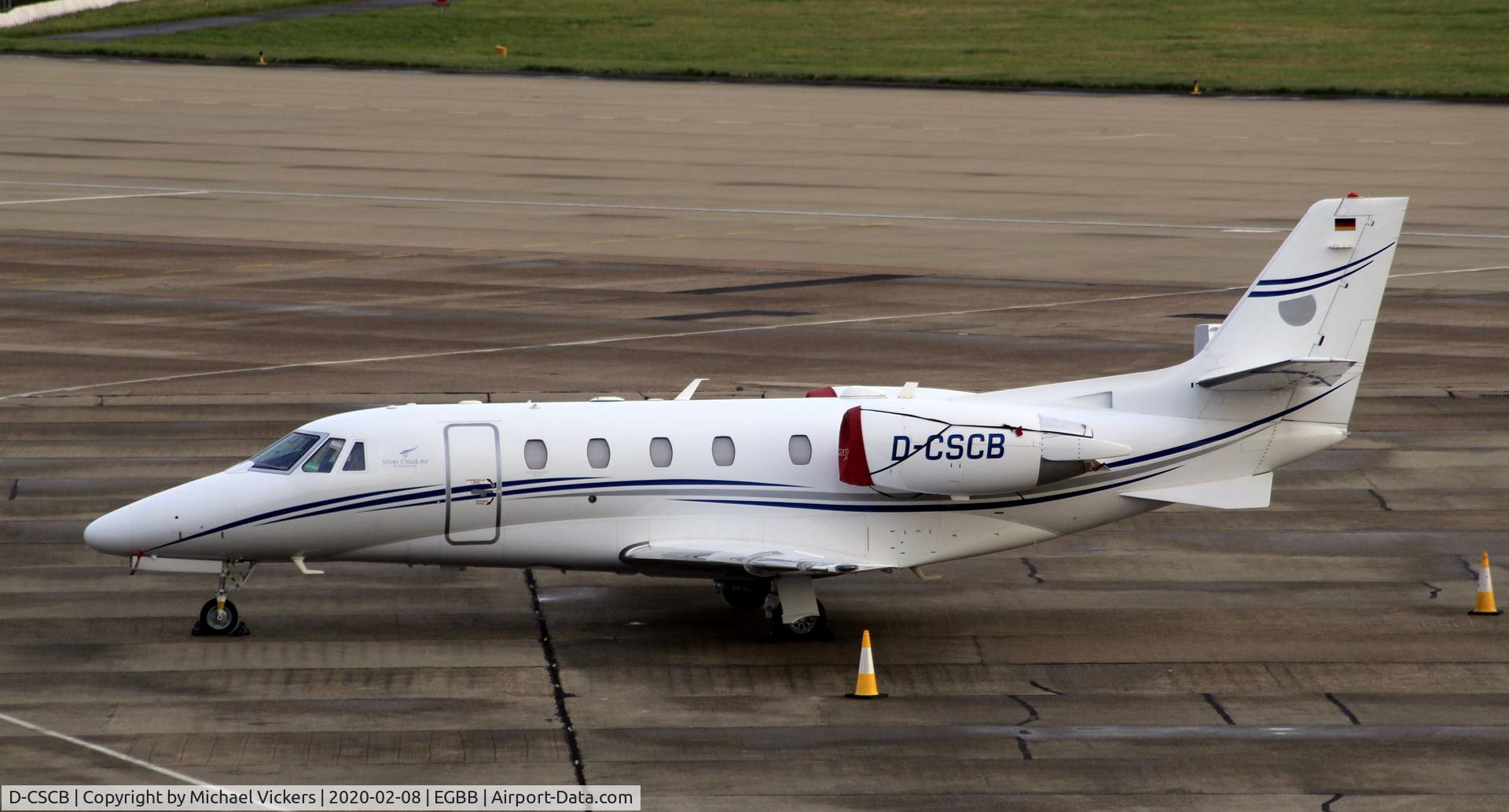 D-CSCB, 2015 Cessna 560XL Citation XLS+ C/N 560-6187, Parked on the elmdon apron