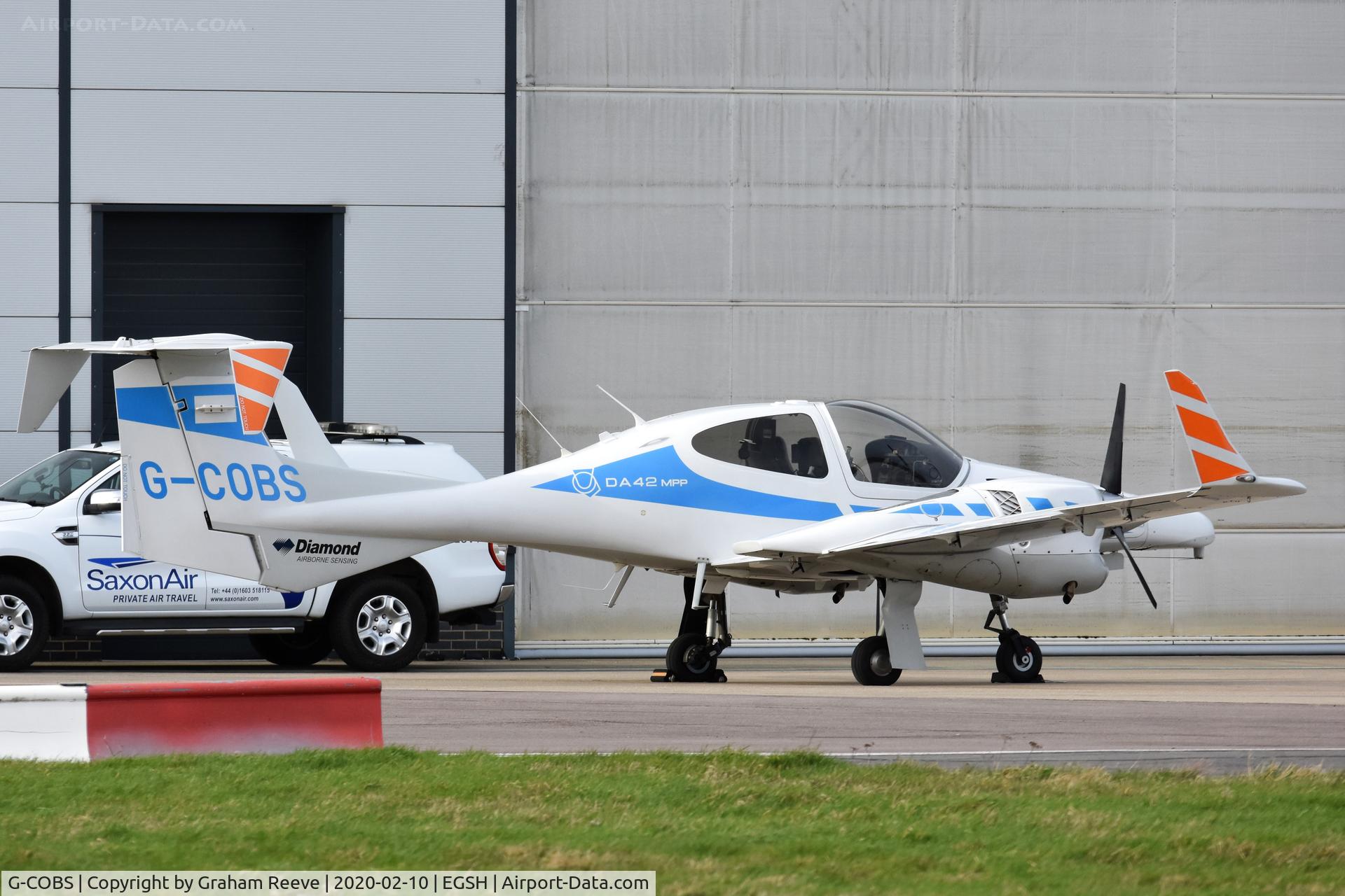 G-COBS, 2011 Diamond DA-42M-NG Twin Star C/N 42.MN020, Parked at Norwich.
