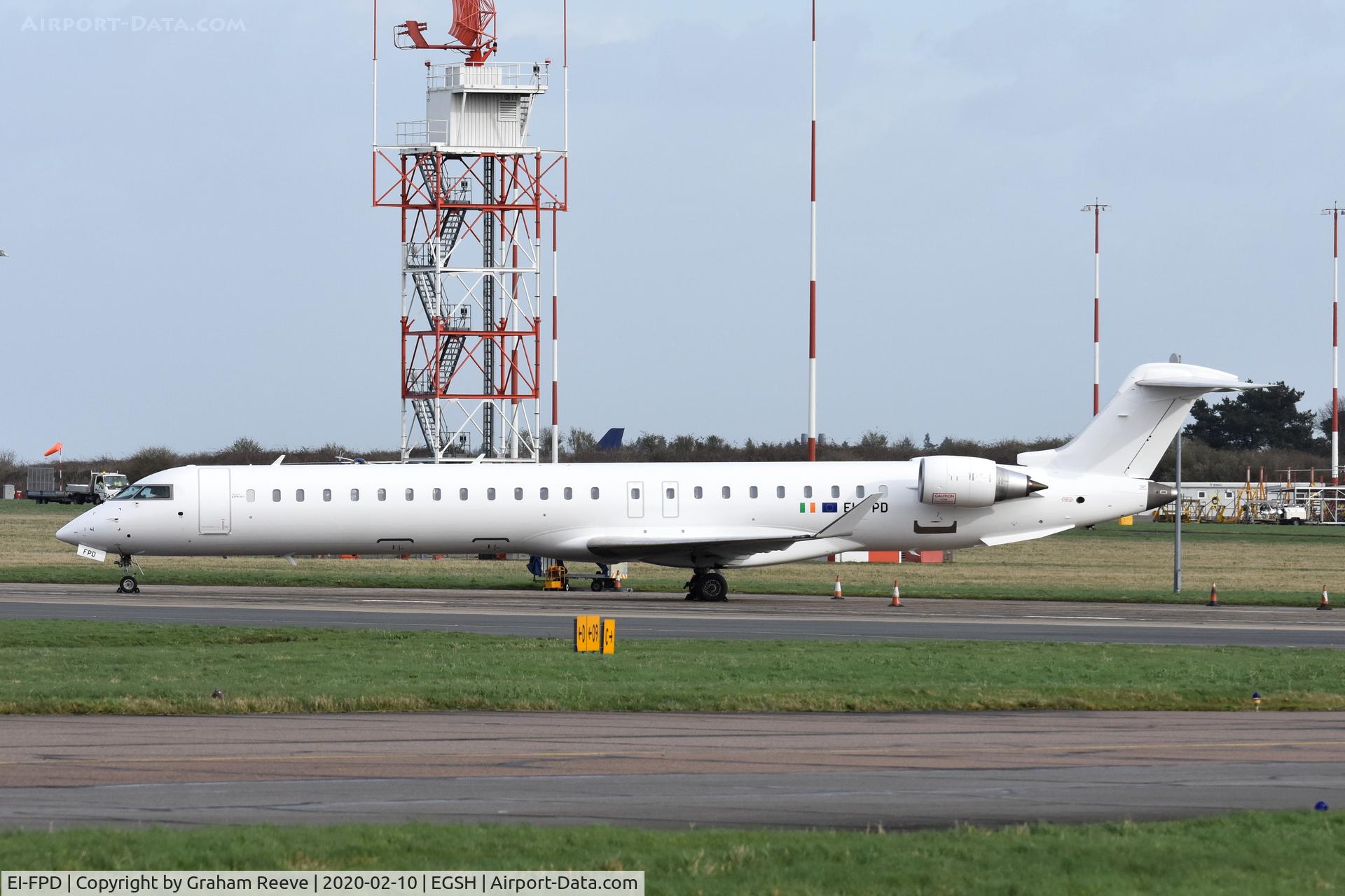 EI-FPD, 2016 Bombardier CRJ-900LR (CL-600-2D24) C/N 15401, Parked at Norwich after a re-spray.