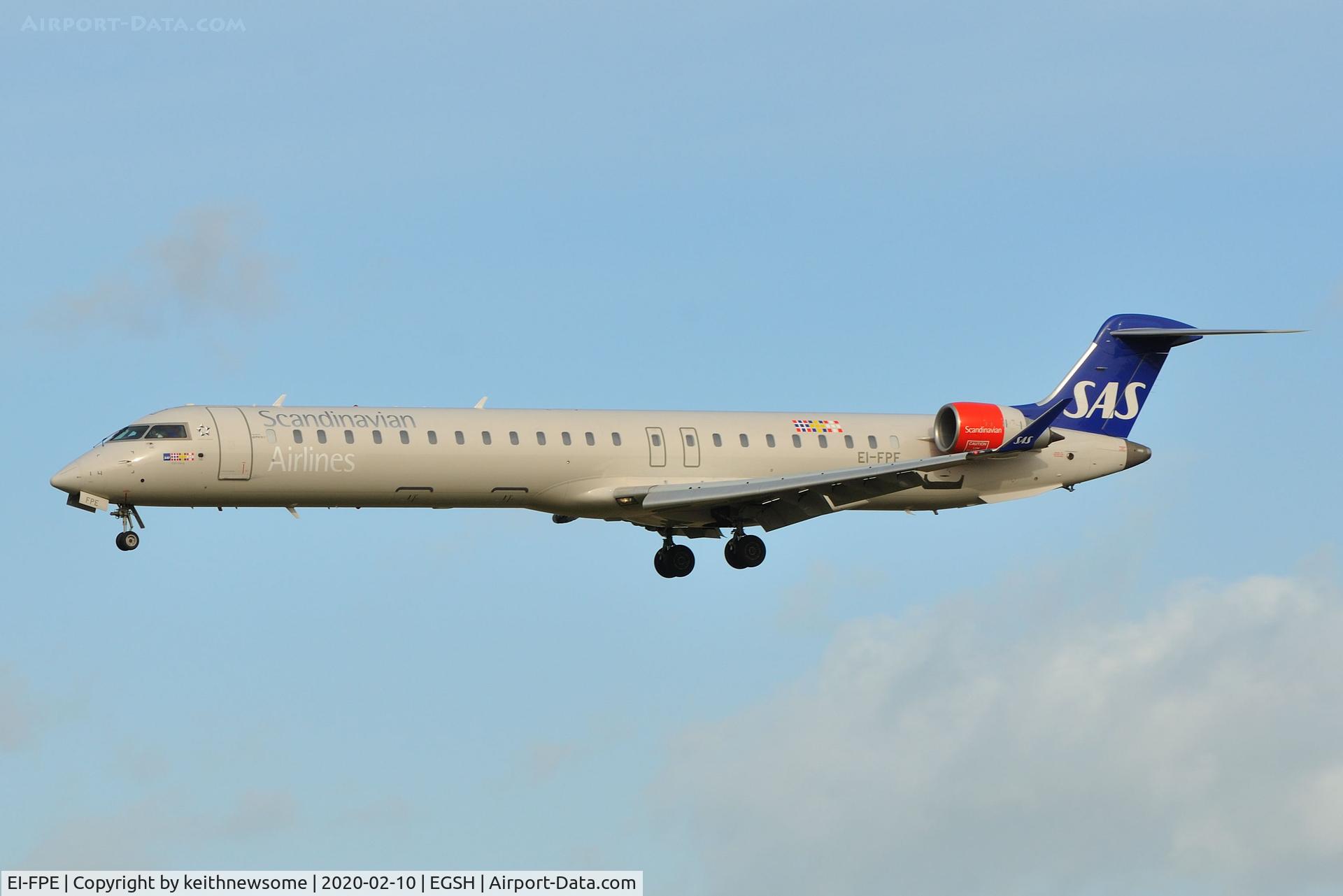 EI-FPE, 2016 Bombardier CRJ-900LR (CL-600-2D24) C/N 15402, Arriving at Norwich from Copenhagen, for paintwork.