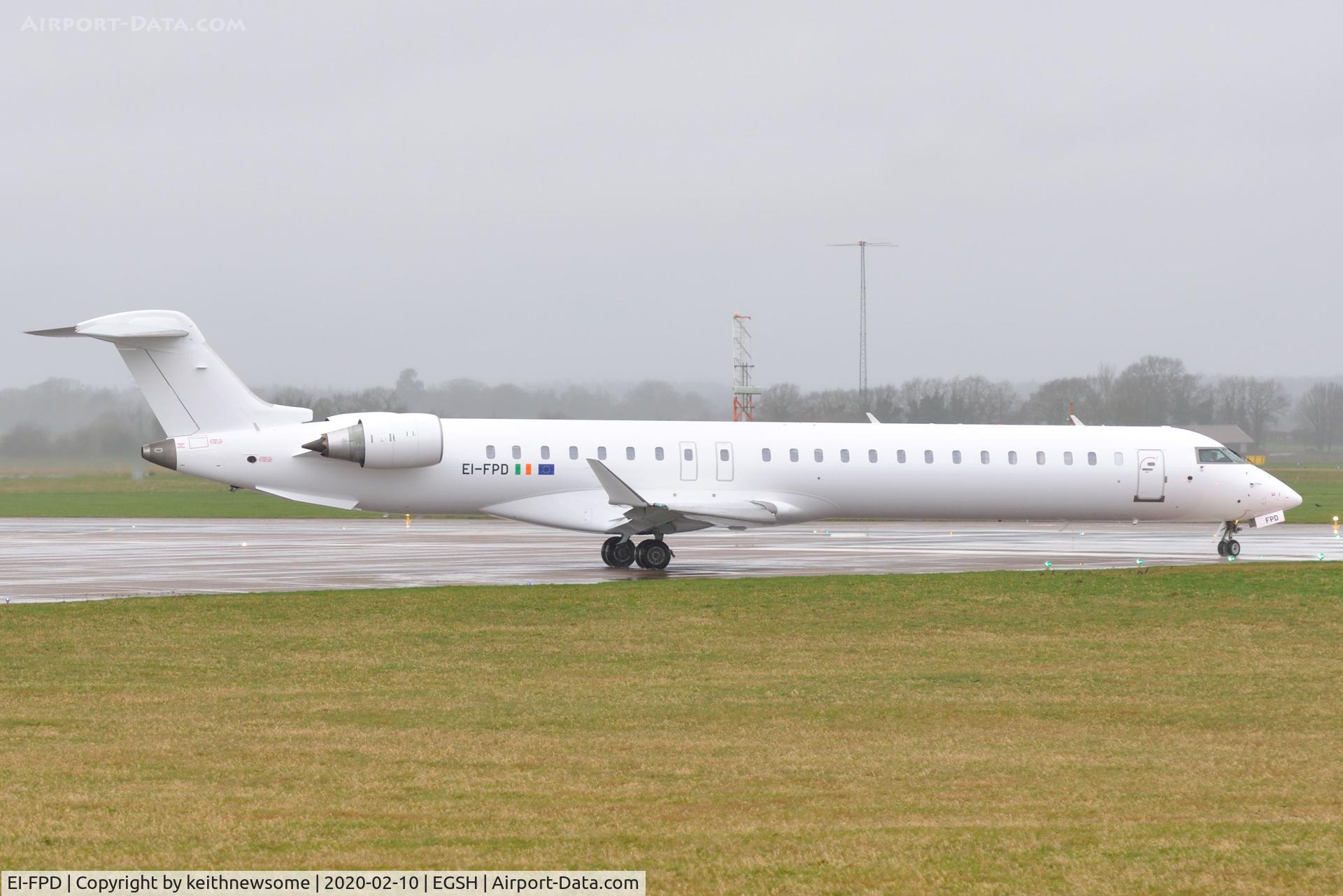 EI-FPD, 2016 Bombardier CRJ-900LR (CL-600-2D24) C/N 15401, Leaving Norwich for Copenhagen, following paintwork.