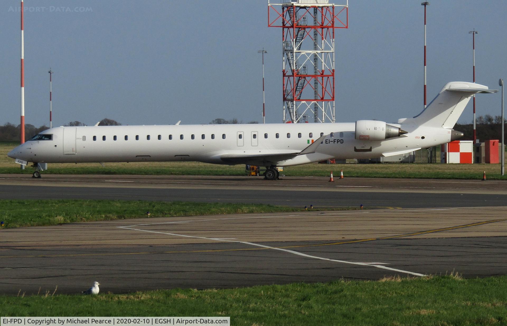 EI-FPD, 2016 Bombardier CRJ-900LR (CL-600-2D24) C/N 15401, Parked on Stand 7 following respray by Air Livery, prior to departure to Brussels (BRU).