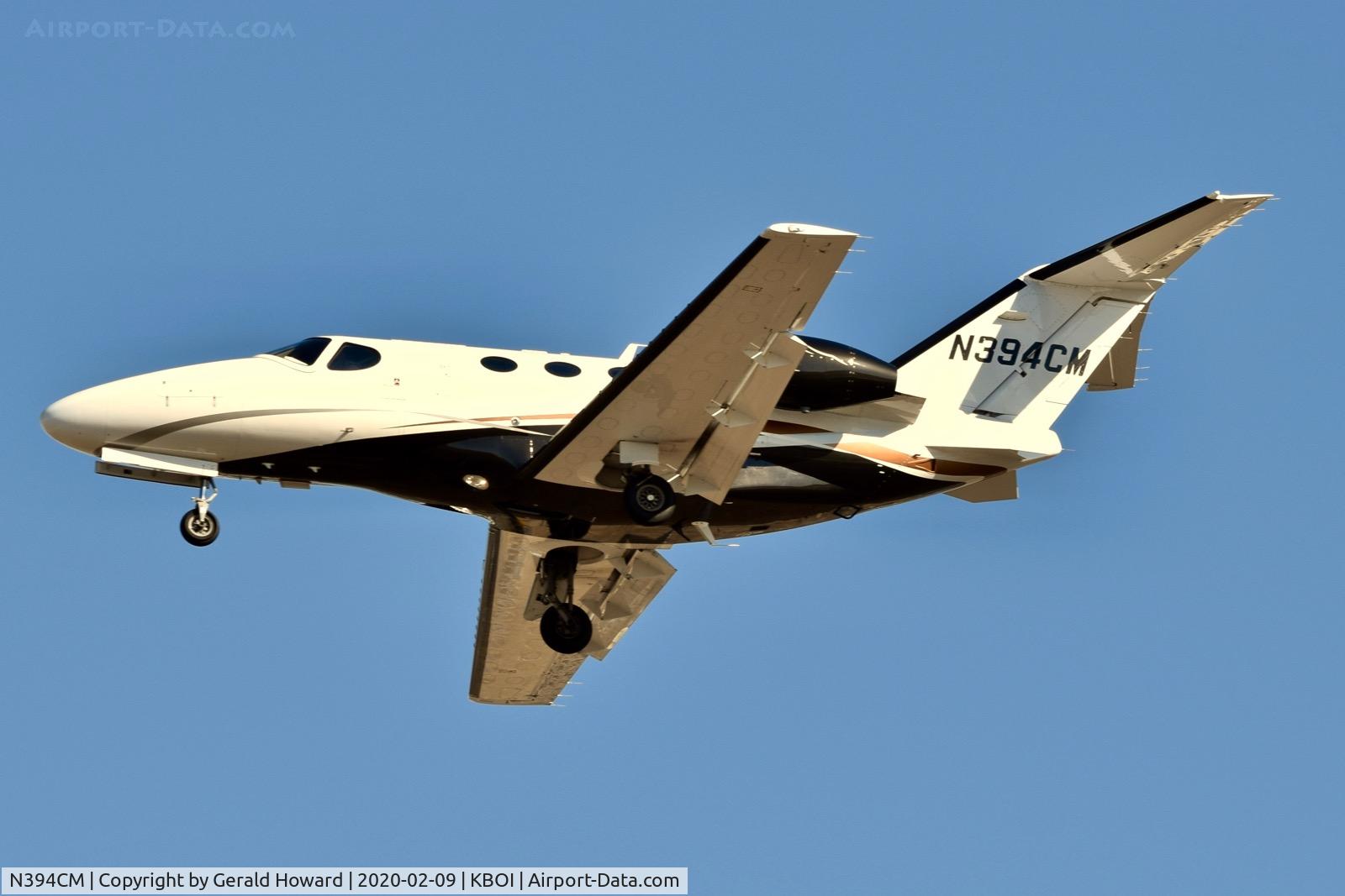 N394CM, 2012 Cessna 510 Citation Mustang C/N 510-0394, Landing 28R.