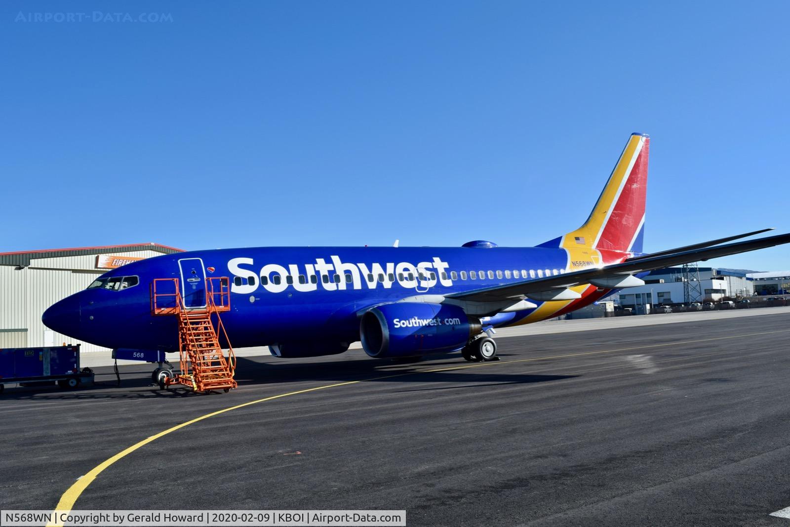 N568WN, 2001 Boeing 737-76N C/N 32583, Parked on the east de ice ramp for repairs.