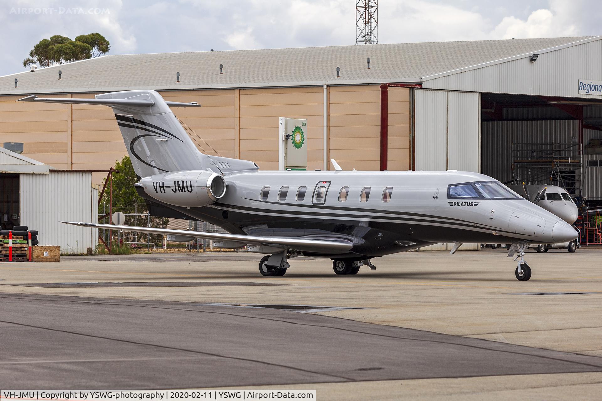 VH-JMU, 2019 Pilatus PC-24 C/N 151, MT Air Charter (VH-JMU) Pilatus PC-24 at Wagga Wagga Airport.