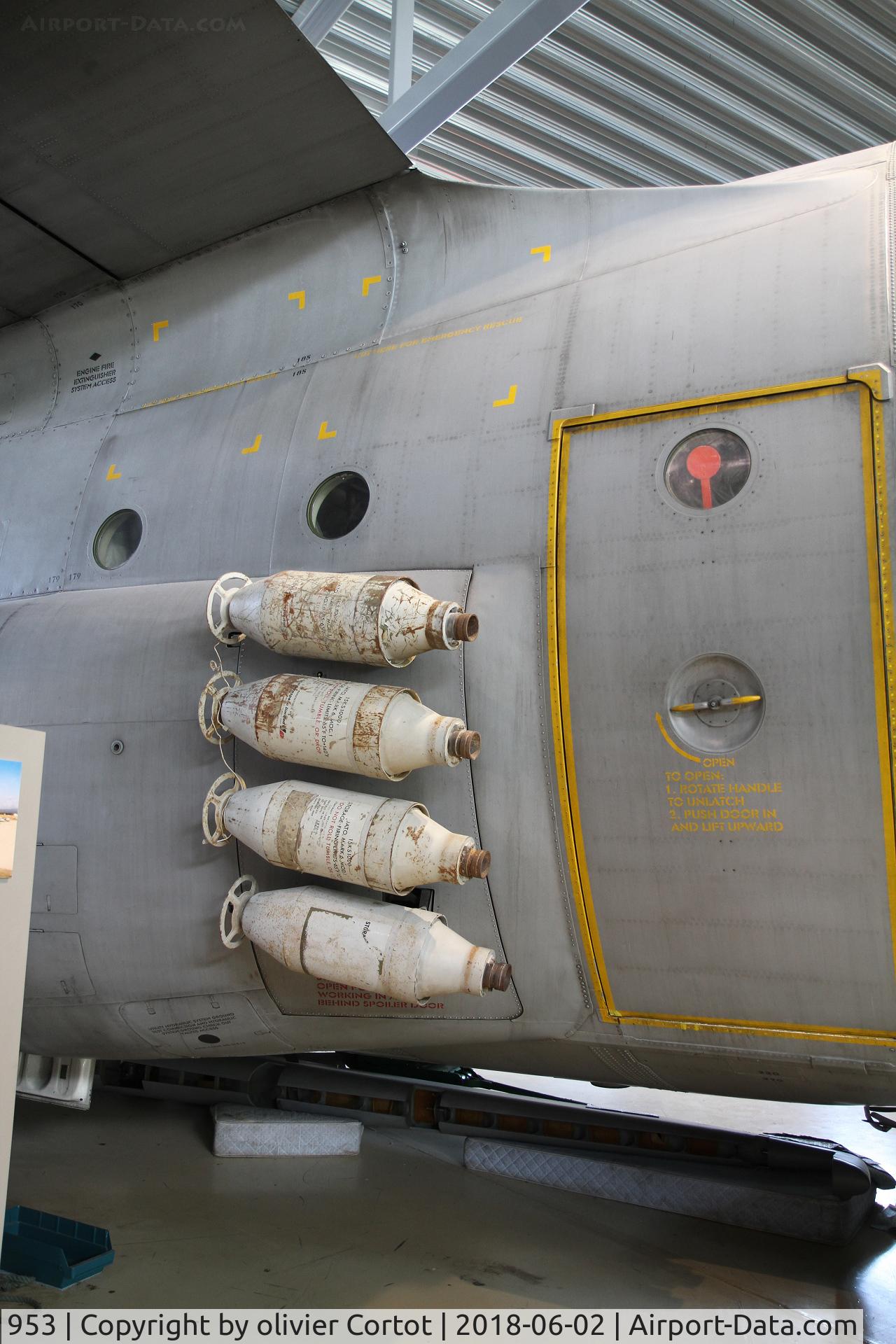 953, 1968 Lockheed C-130H Hercules C/N 382-4335, the JATO rockets