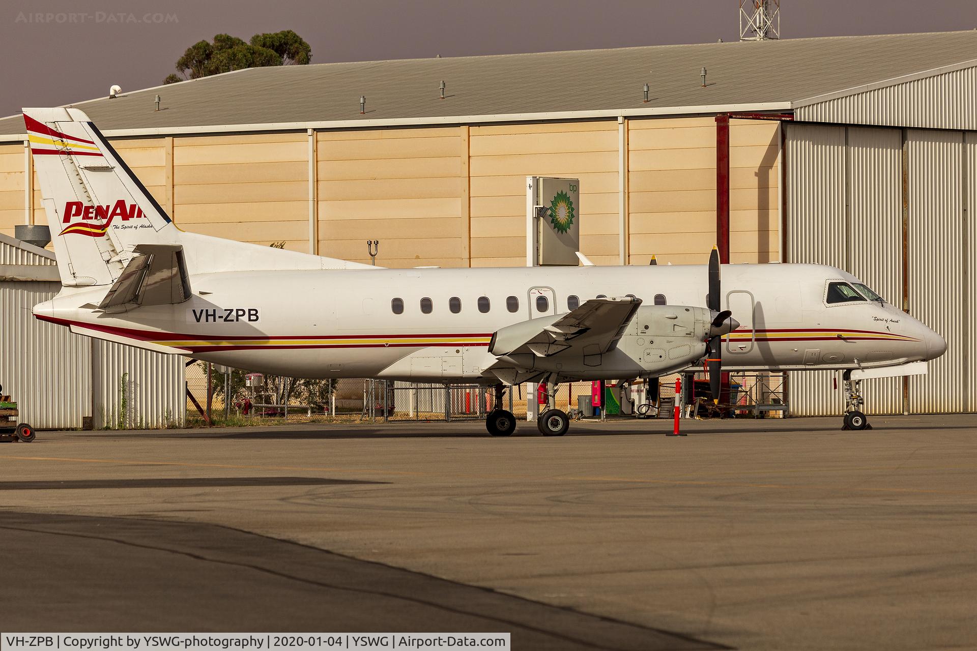 VH-ZPB, 1996 Saab 340B C/N 340B-403, Regional Express (VH-ZPB) Saab 340B, in former PenAir livery, at Wagga Wagga Airport
