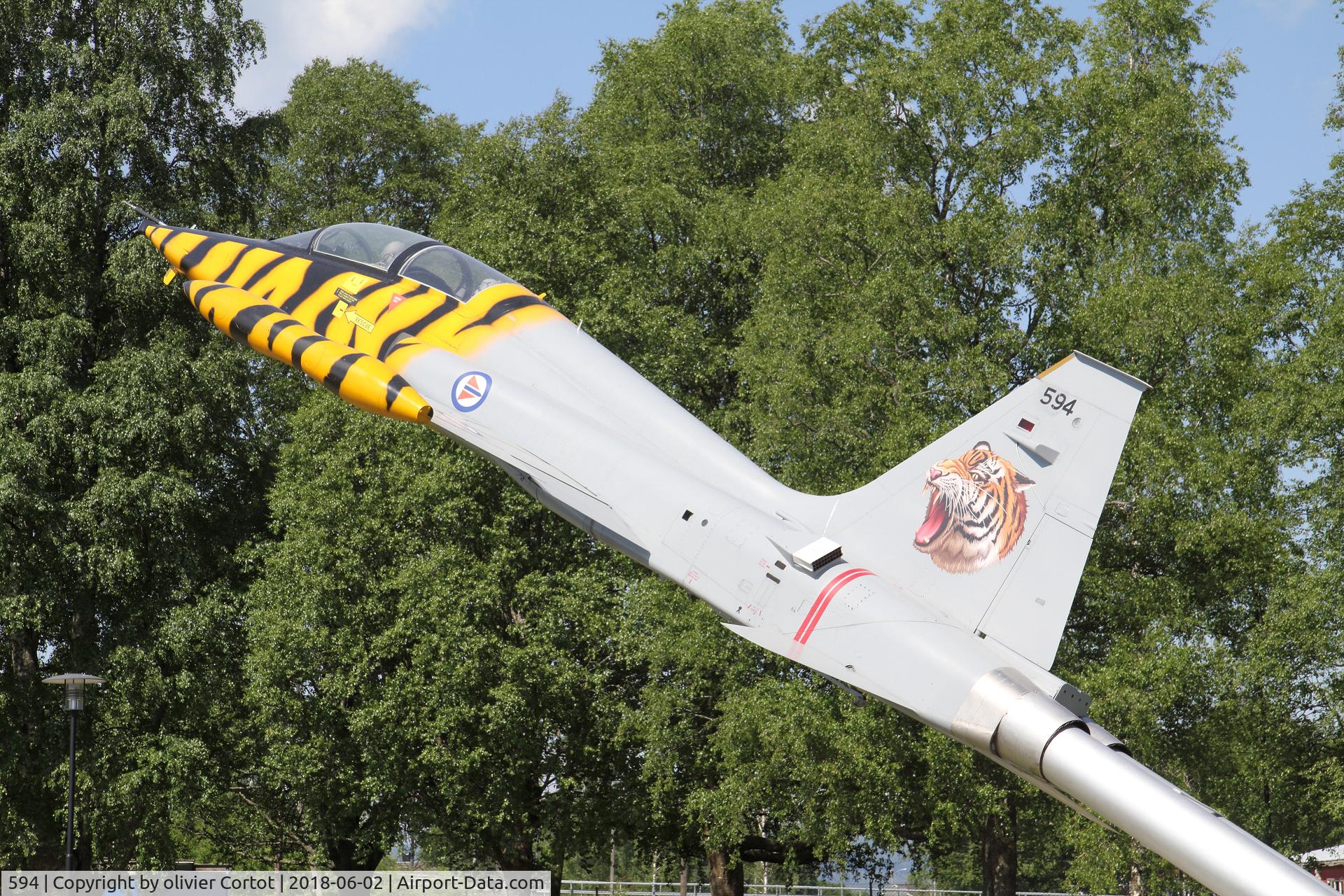 594, 1965 Northrop F-5B Freedom Fighter C/N N.9003, Outdoor display, Norvegian armed forces aircraft museum