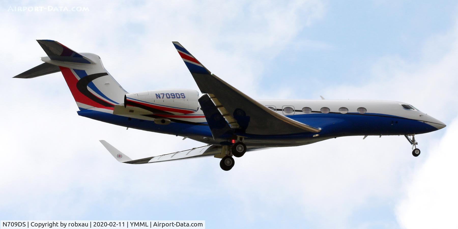 N709DS, 2017 Gulfstream G-VI (G650ER) C/N 6285, On short finals for Runway 16 at Melbourne (YMML) Australia