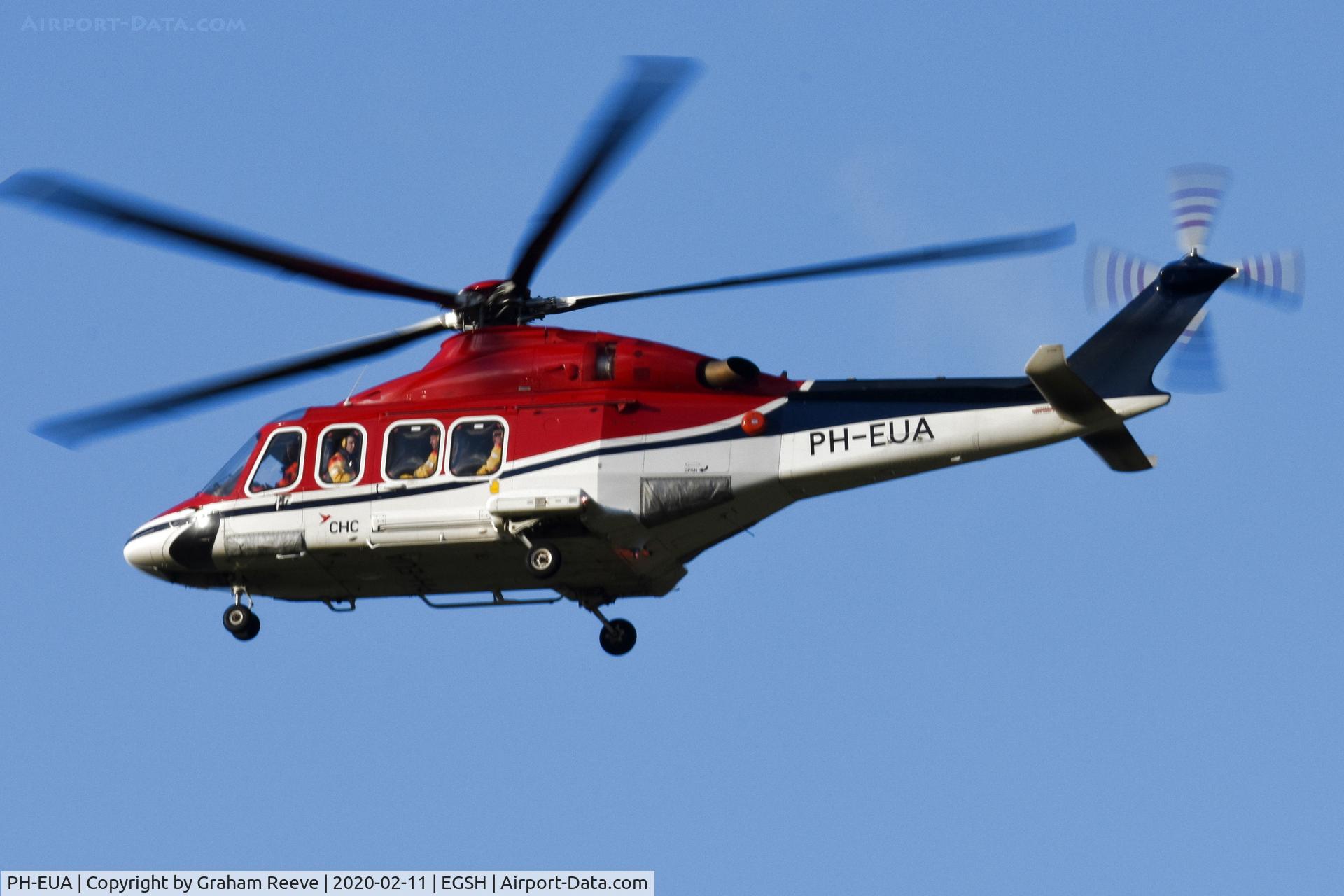 PH-EUA, 2007 AgustaWestland AW-139 C/N 31072, Landing at Norwich.