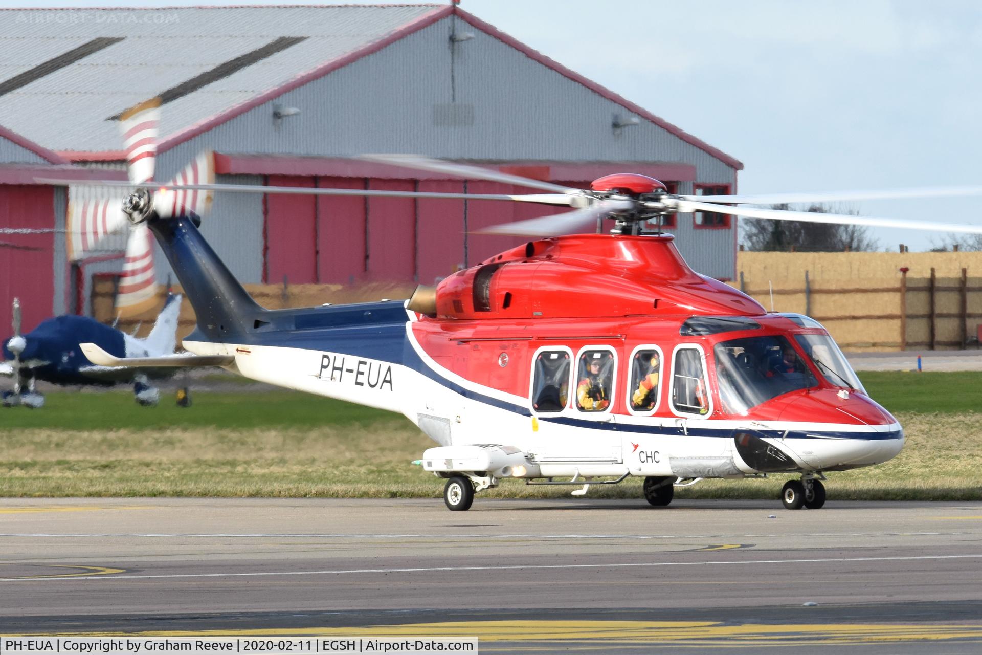 PH-EUA, 2007 AgustaWestland AW-139 C/N 31072, Departing from Norwich.