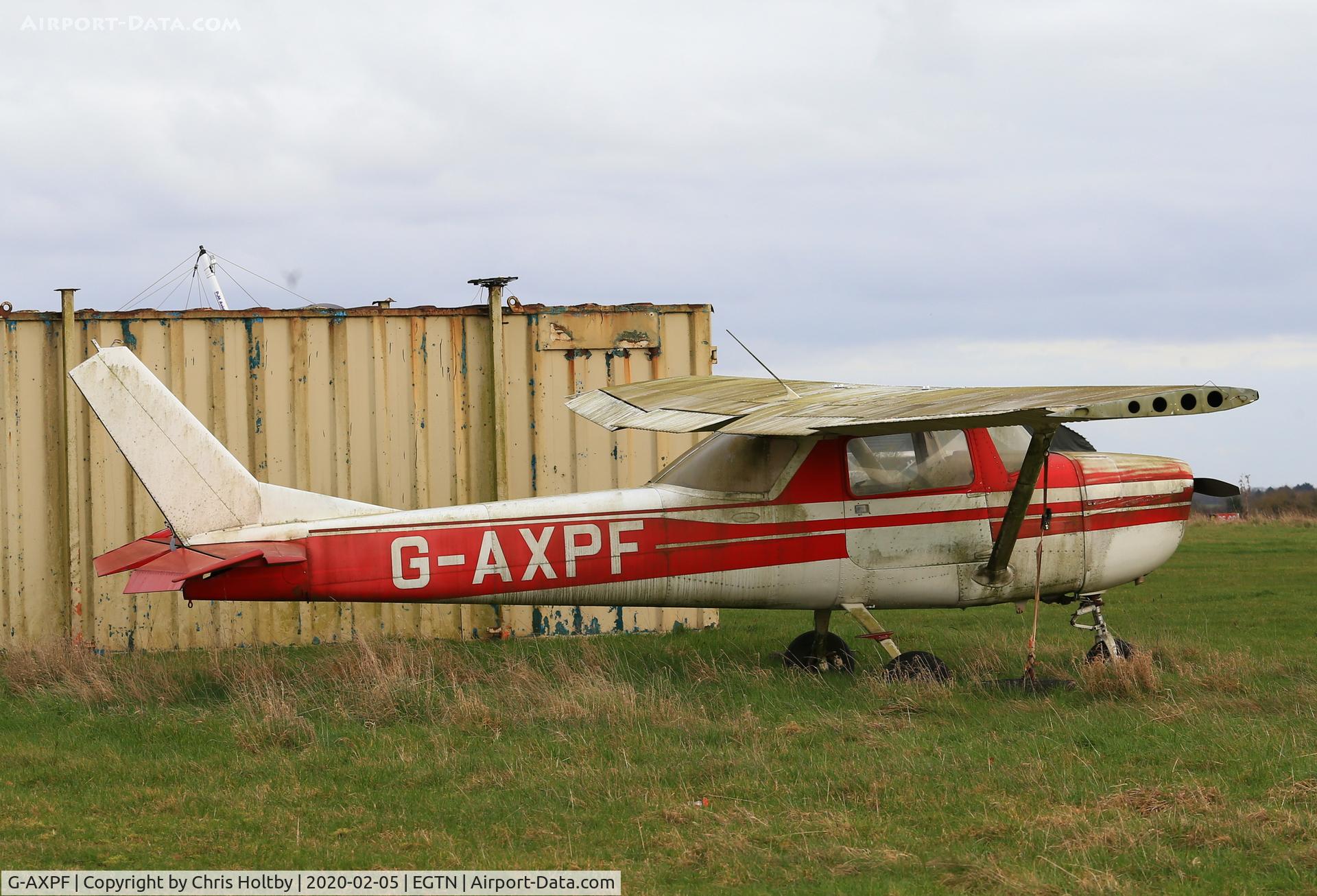 G-AXPF, 1969 Reims F150K C/N 0543, 1969 F150K seriously deteriorating and part wing missing at Enstone.