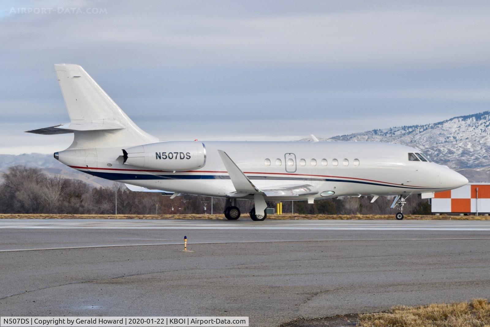 N507DS, 2013 Dassault Falcon 2000EX C/N 268, On RWY 10R.