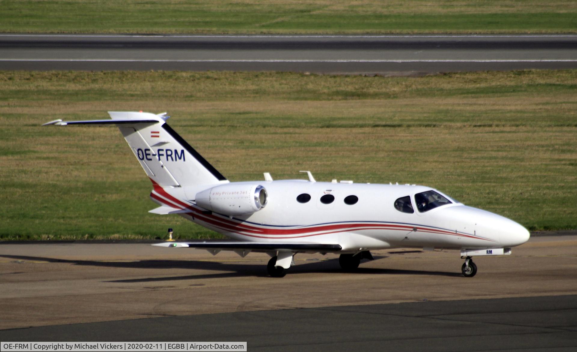 OE-FRM, 2008 Cessna 510 Citation Mustang Citation Mustang C/N 510-0126, Taxying onto the Elmdon apron