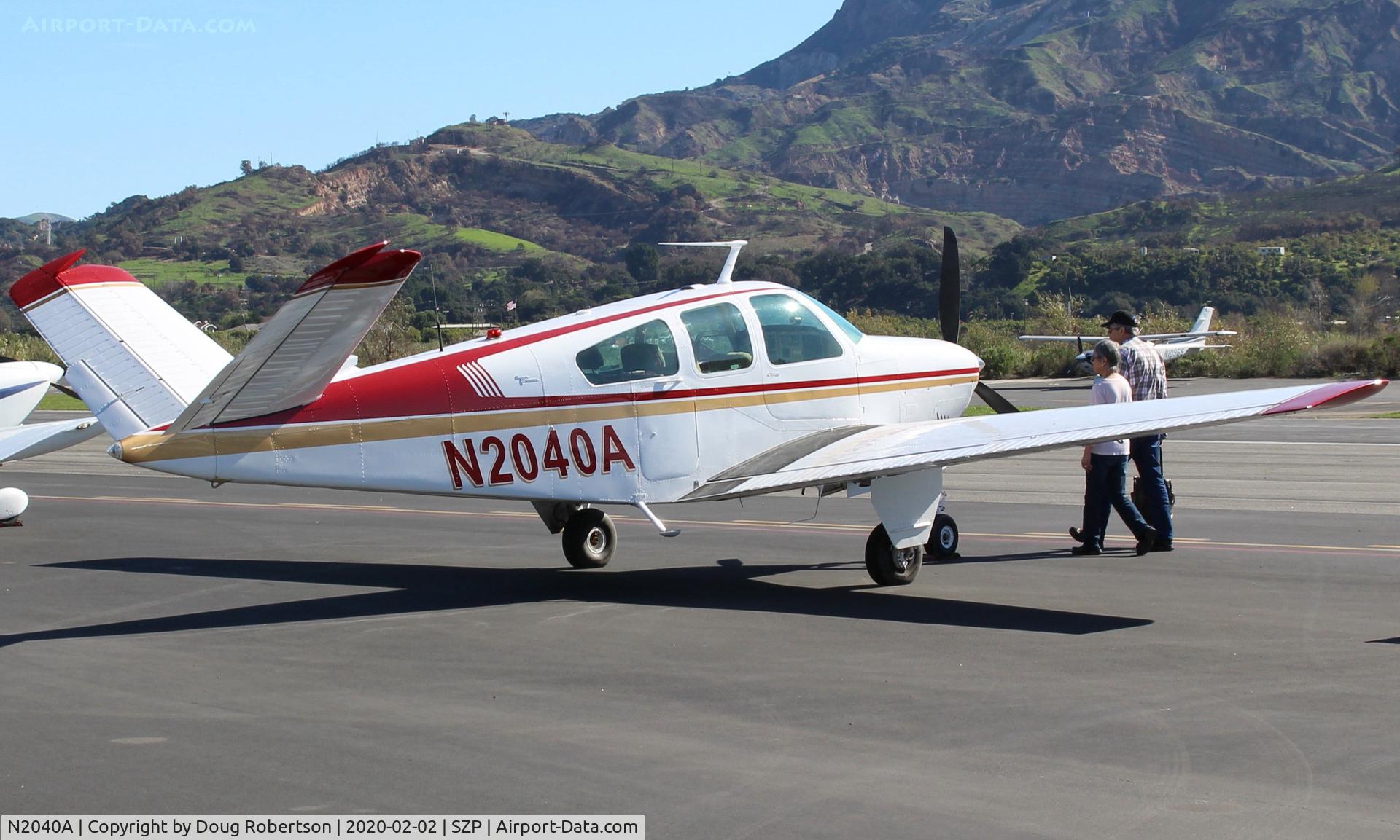 N2040A, 1969 Beech V35A Bonanza C/N D-9024, 1969 Beech V35A BONANZA, Continental IO-520 285 Hp, on Transient Ramp
