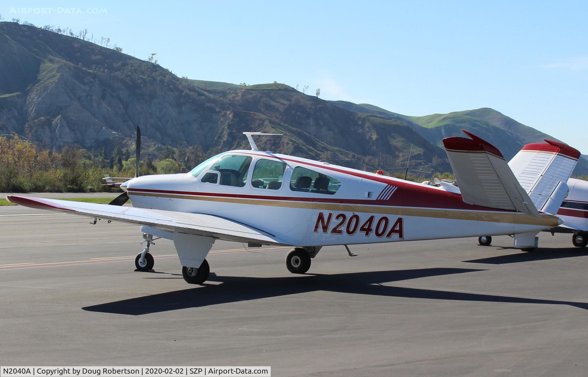 N2040A, 1969 Beech V35A Bonanza C/N D-9024, 1969 Beech V35A BONANZA, Continental IO-520 285 Hp, on Transient Ramp